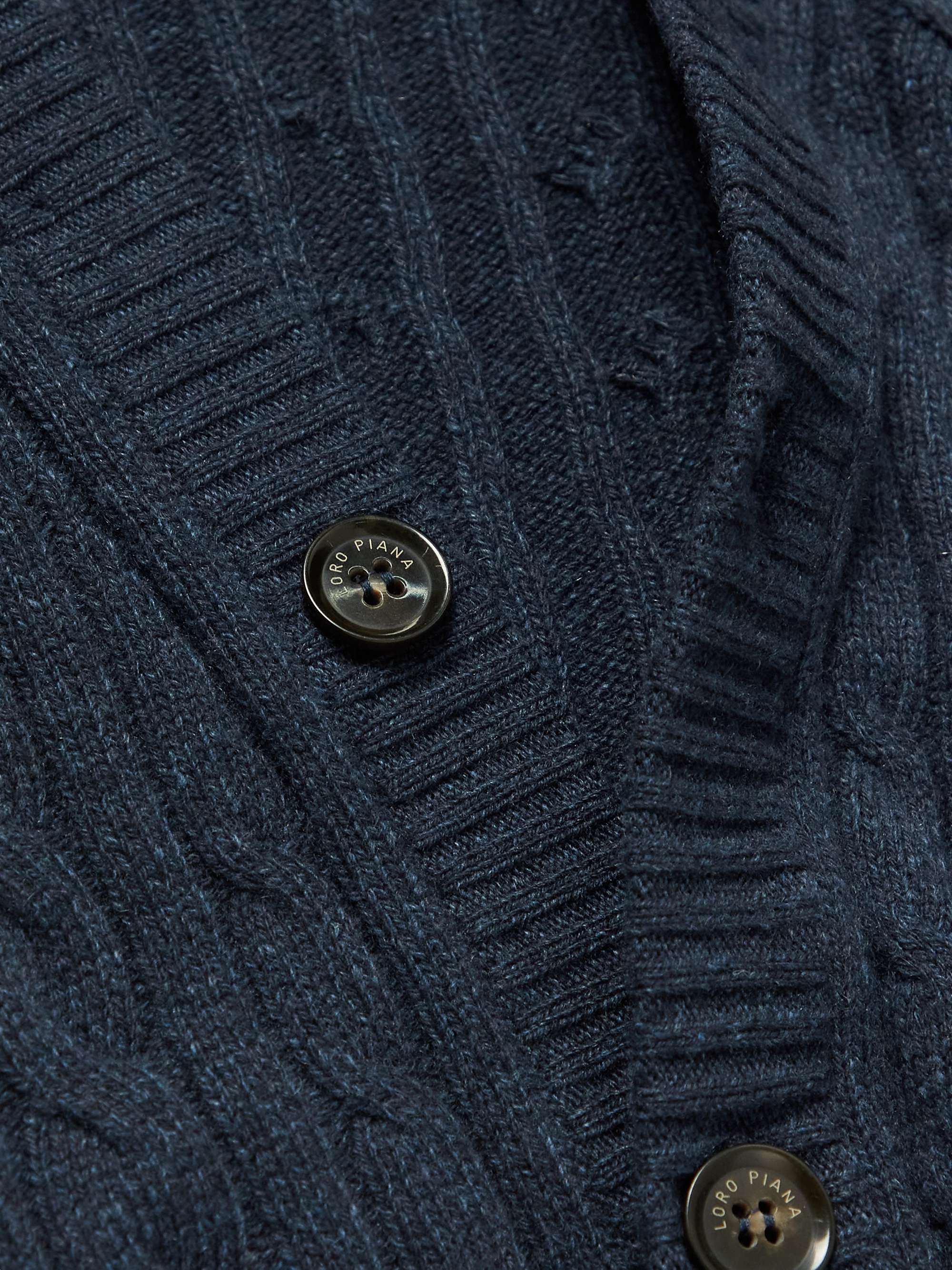 LORO PIANA Cable-Knit Baby Cashmere Cardigan