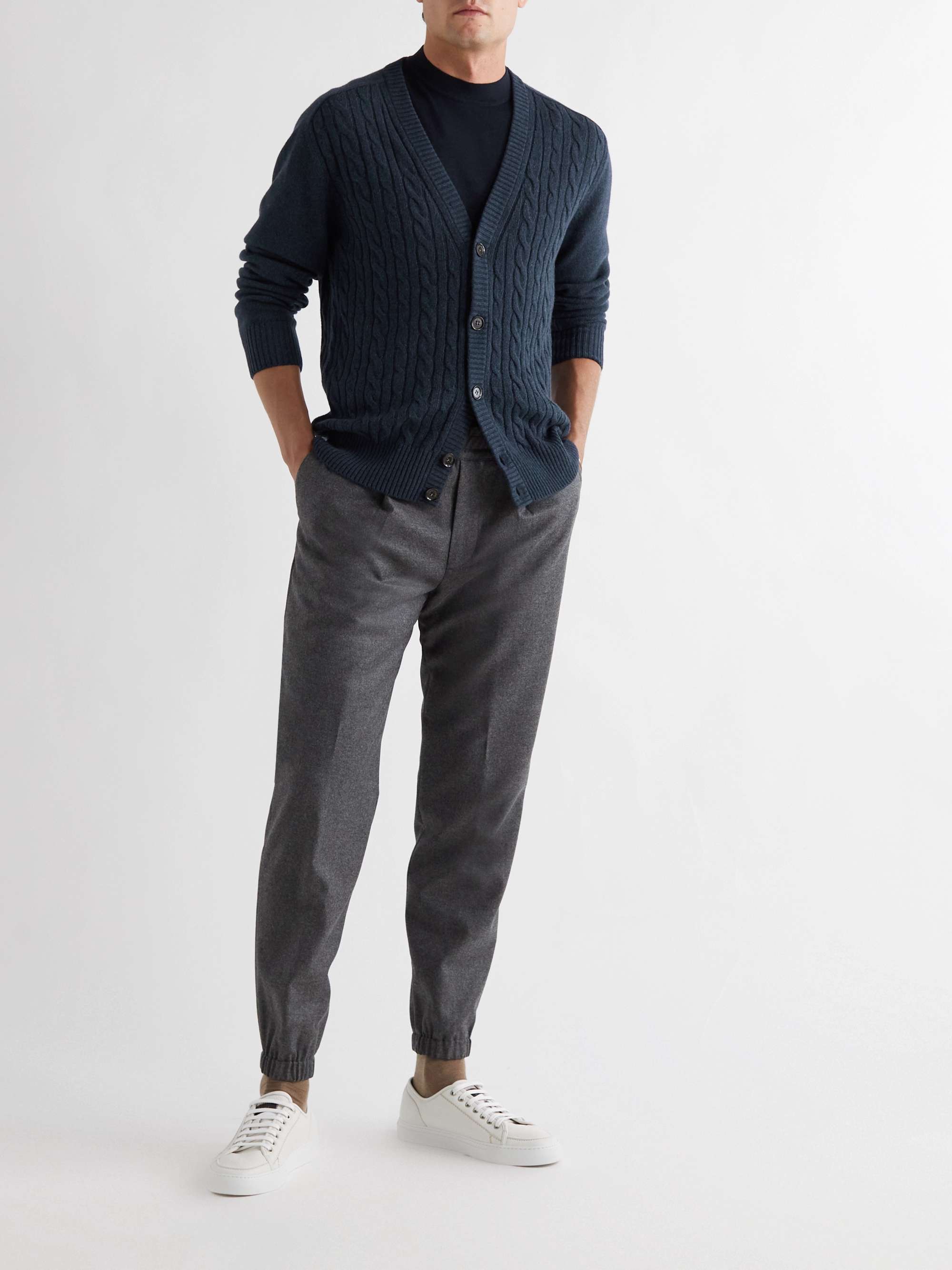 LORO PIANA Cable-Knit Baby Cashmere Cardigan