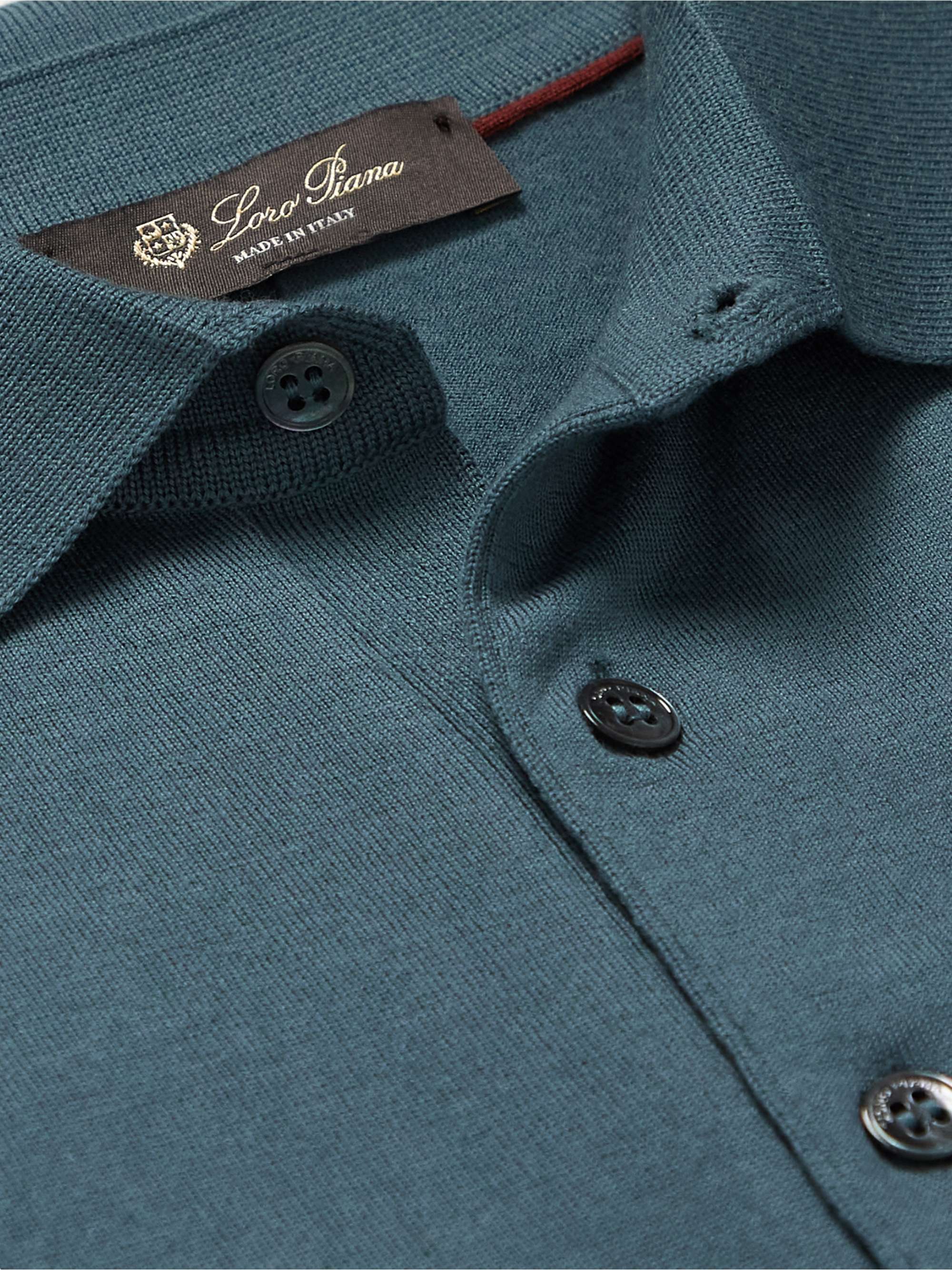 LORO PIANA Slim-Fit Wish Virgin Wool Polo Shirt