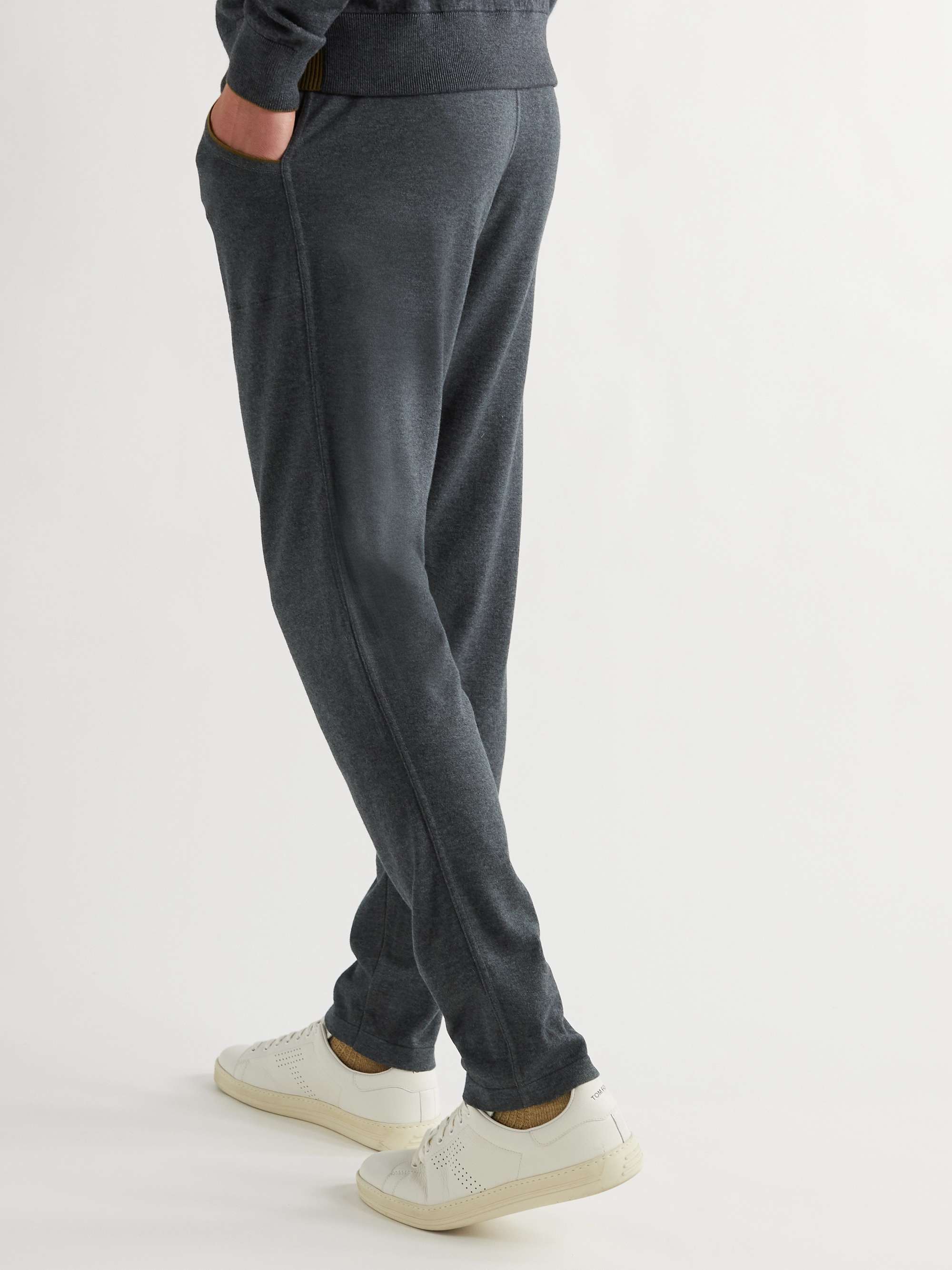 LORO PIANA Tapered Cashmere and Cotton-Blend Sweatpants