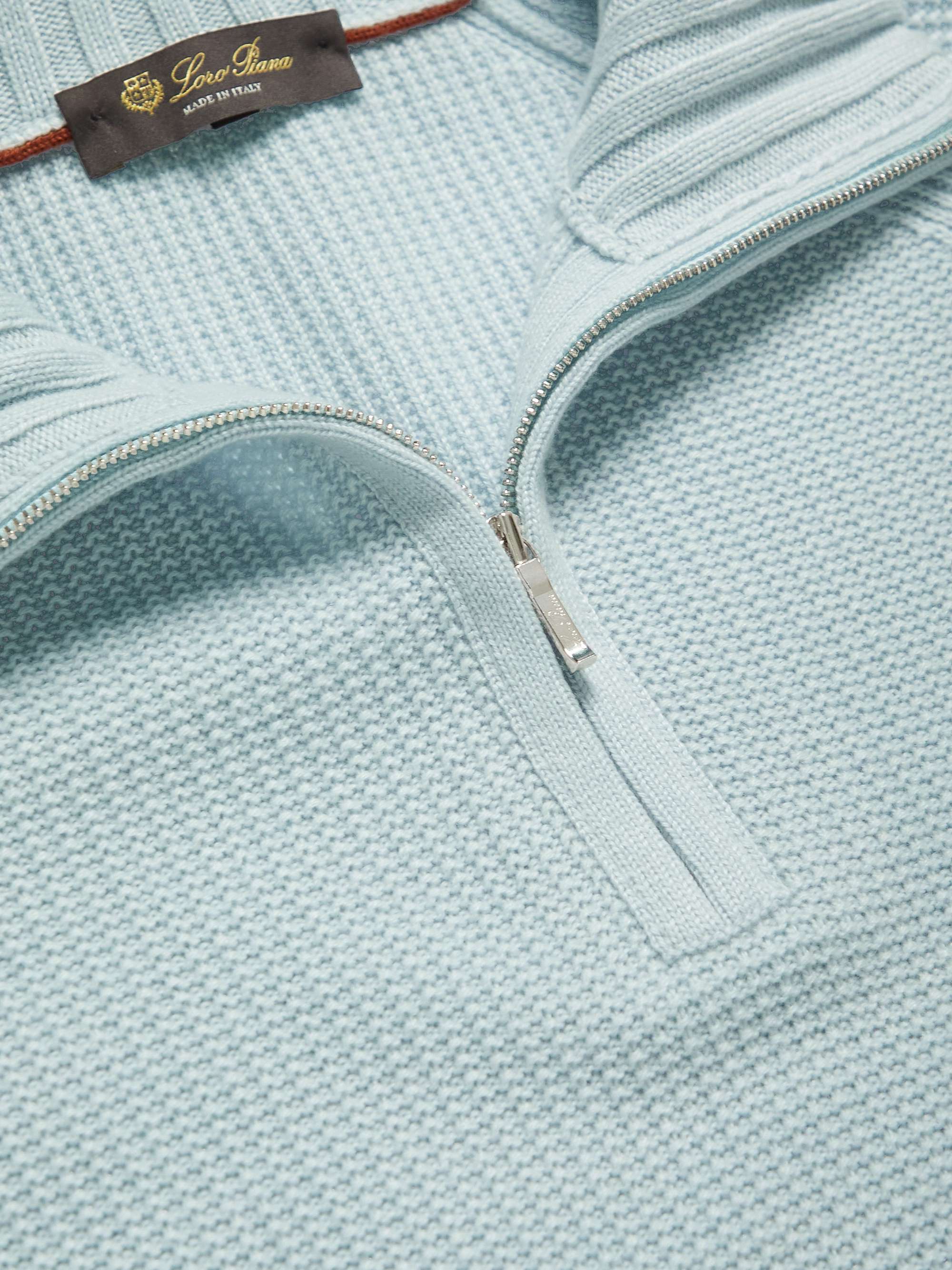 LORO PIANA Roadster Mezzocollo Half-Zip Cashmere Sweater