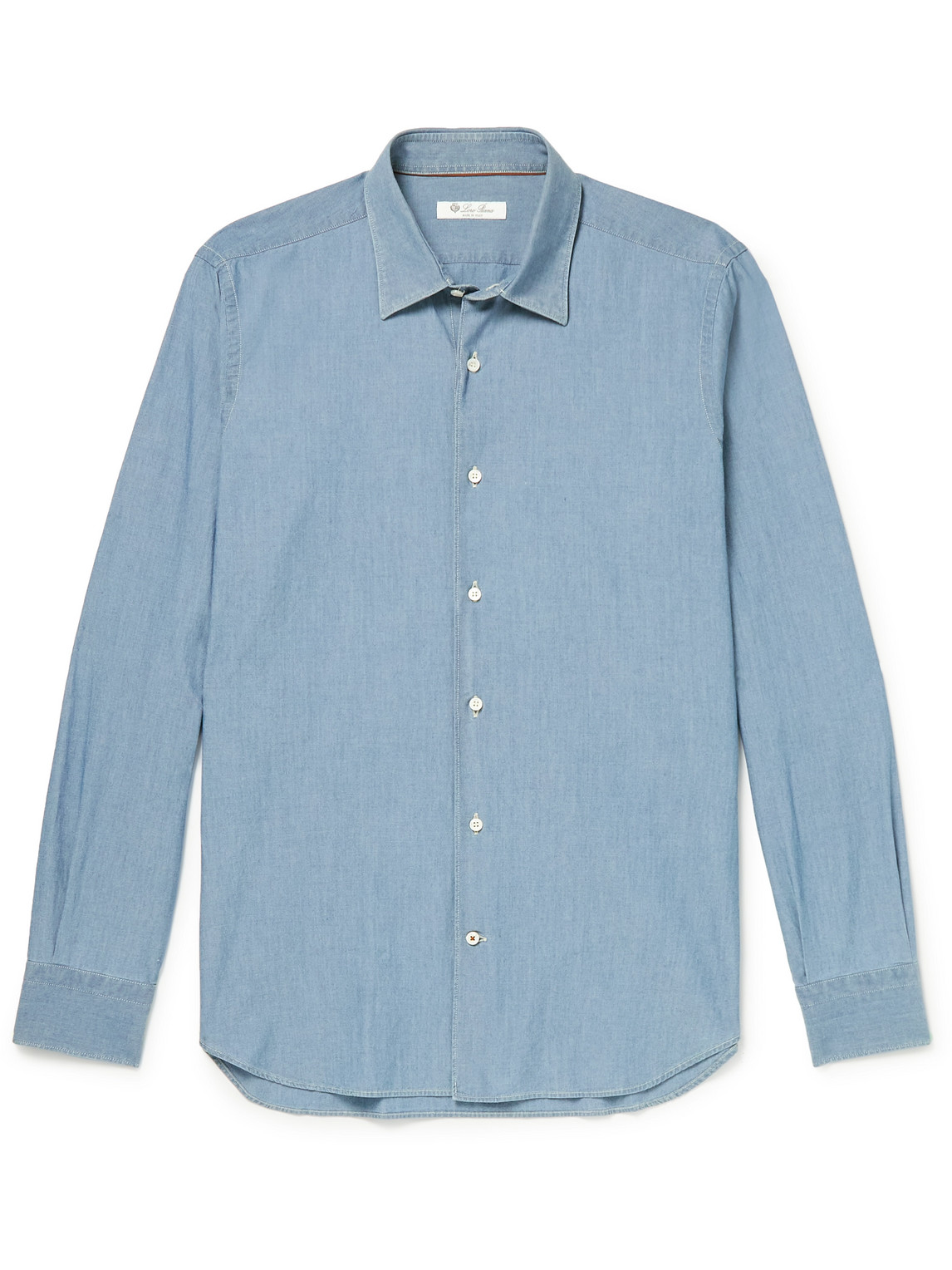 Loro Piana Arthur Preston Cotton-chambray Shirt In Blue