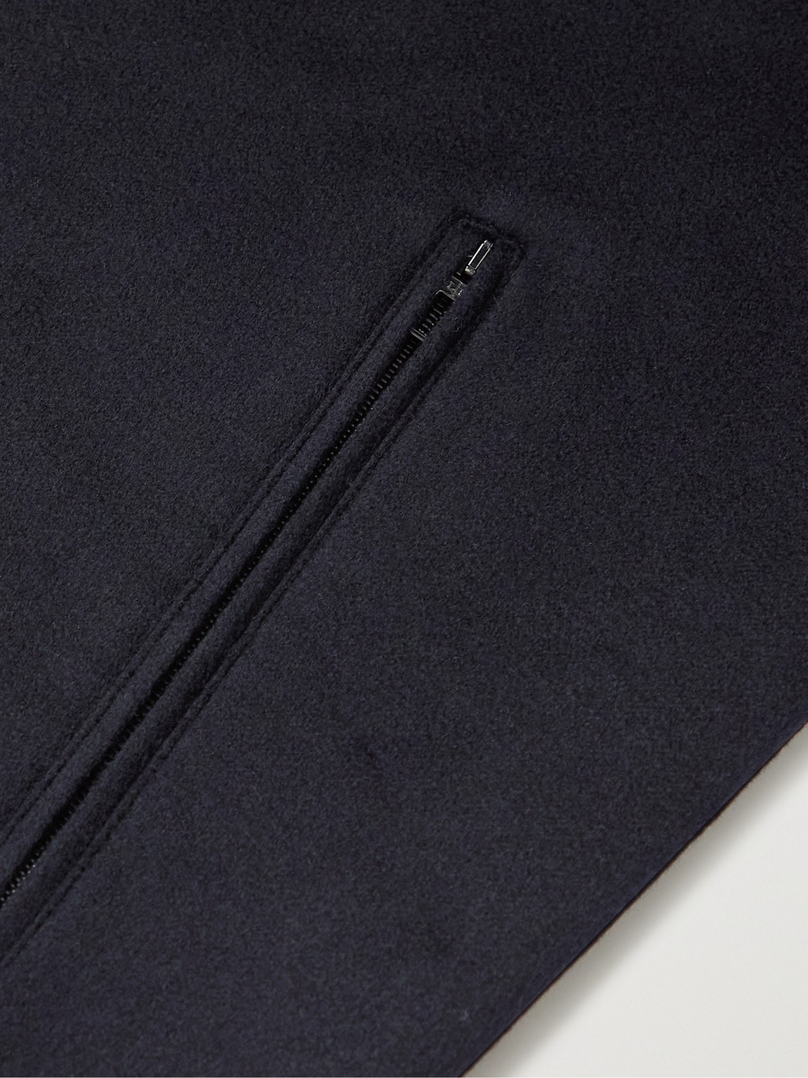 LORO PIANA SUEDE-TRIMMED BRUSHED-CASHMERE GILET