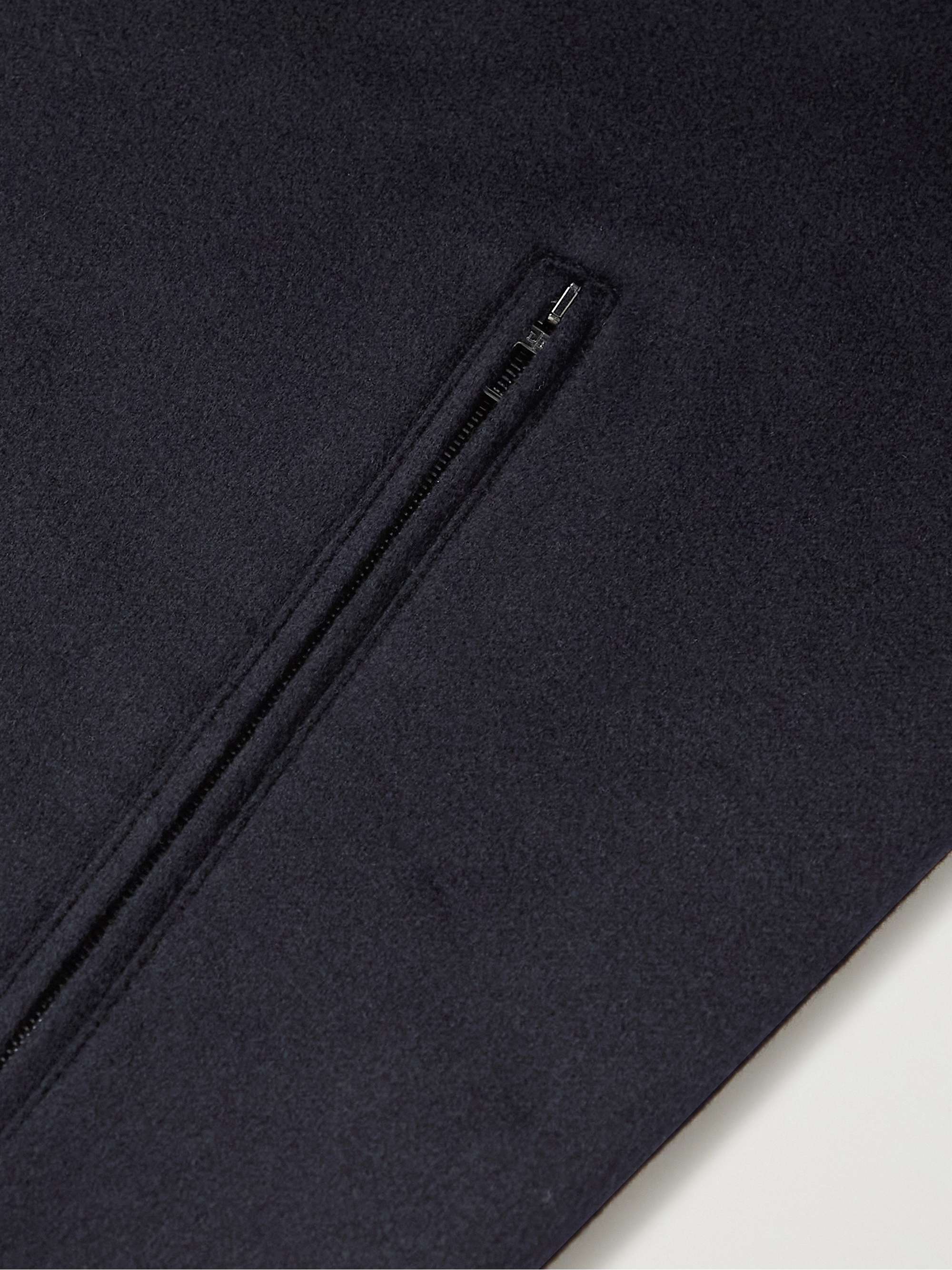 LORO PIANA Suede-Trimmed Brushed-Cashmere Gilet