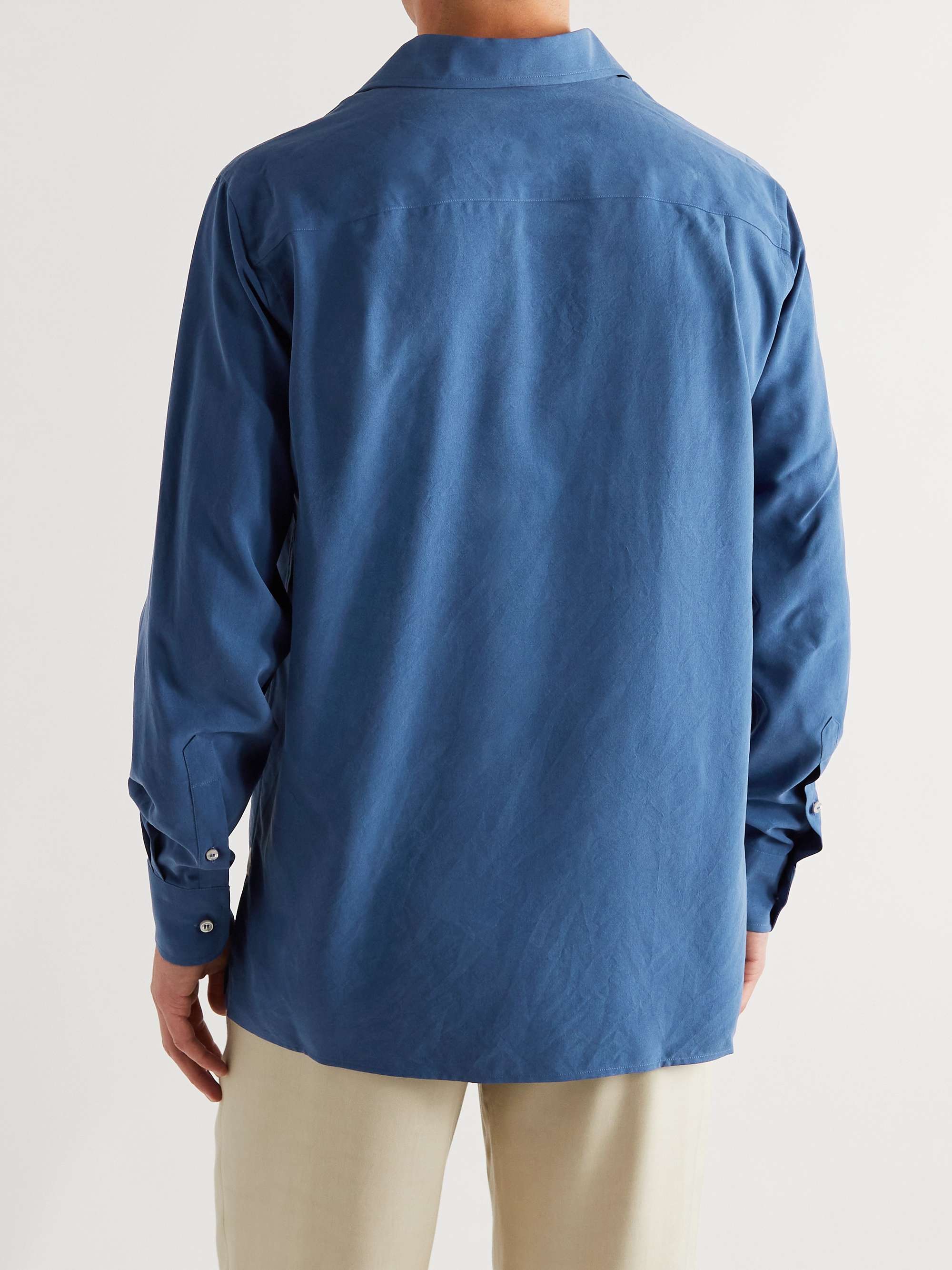 LORO PIANA André Silk Half-Placket Shirt