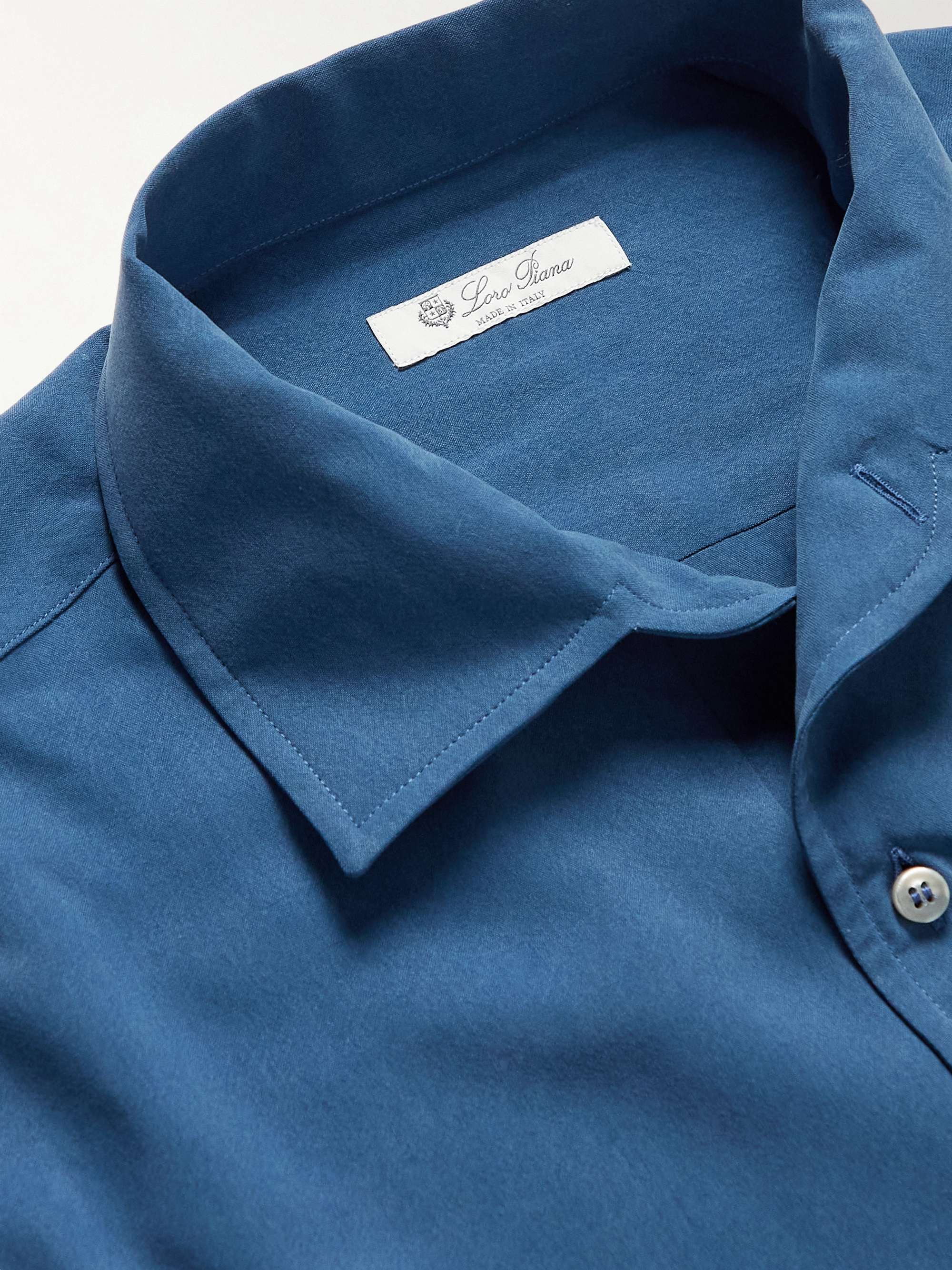 LORO PIANA André Silk Half-Placket Shirt