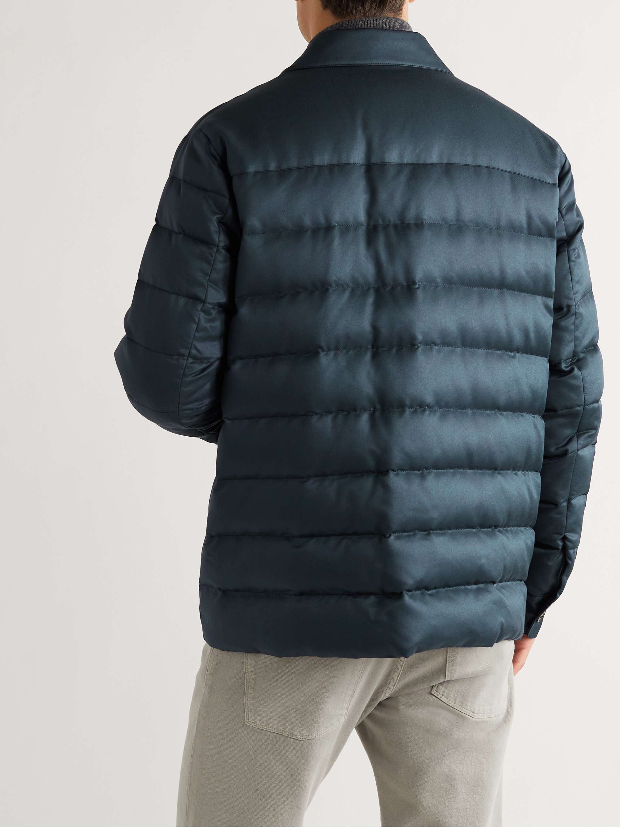 LORO PIANA Quilted Silk-Twill Down Overshirt