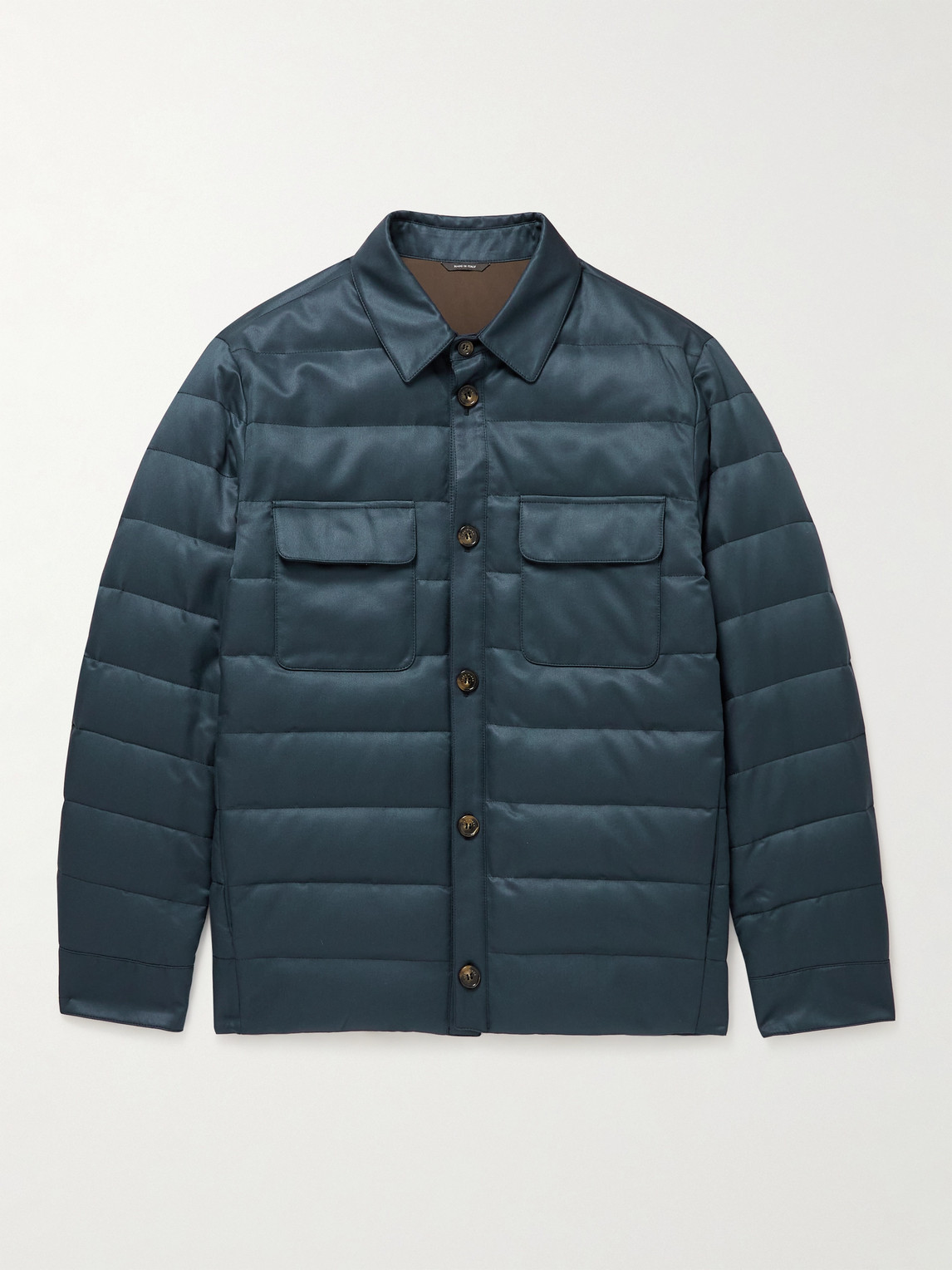 Loro Piana Quilted Silk-Twill Down Overshirt - Men