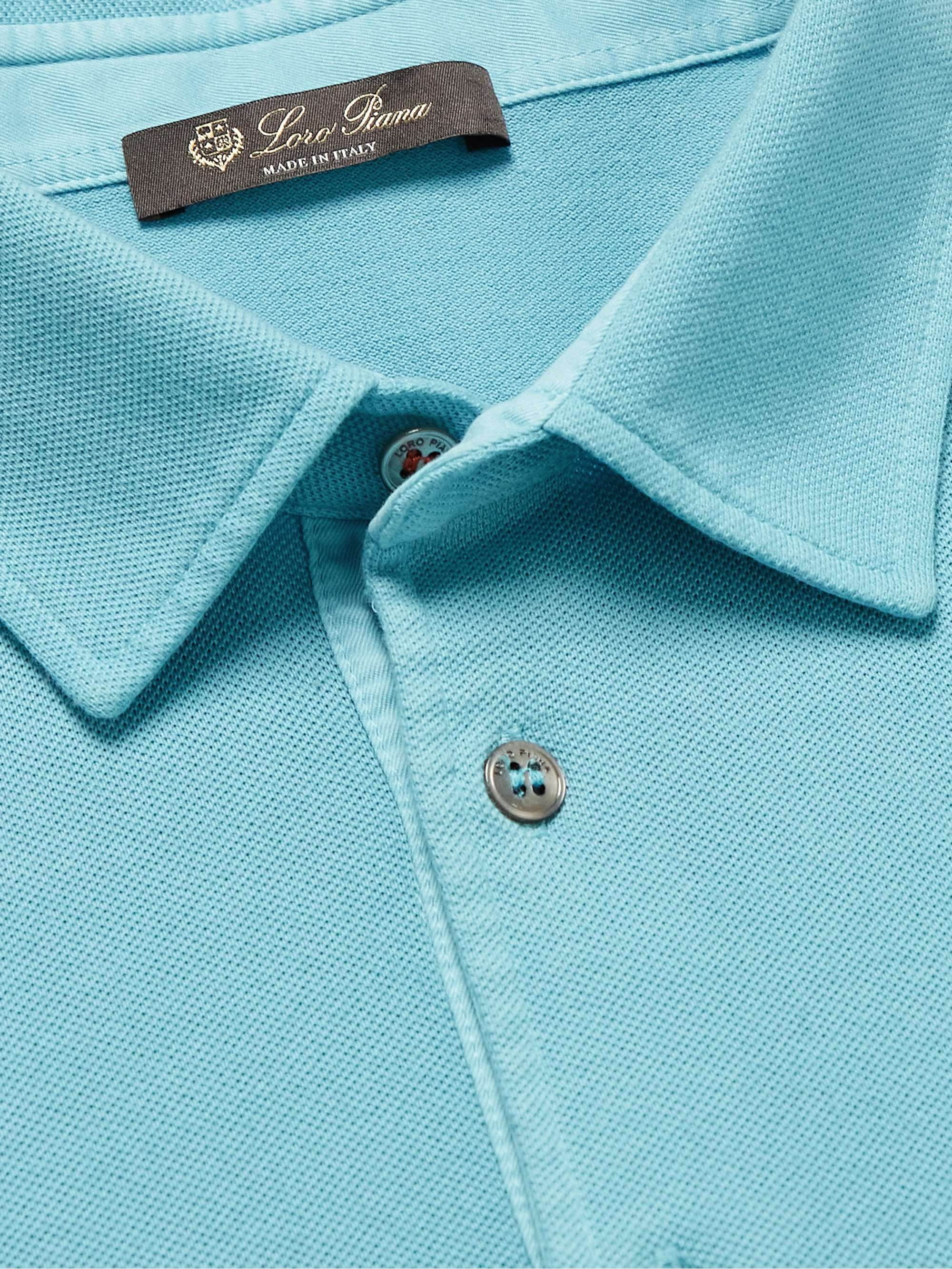 LORO PIANA Cotton-Piqué Polo Shirt