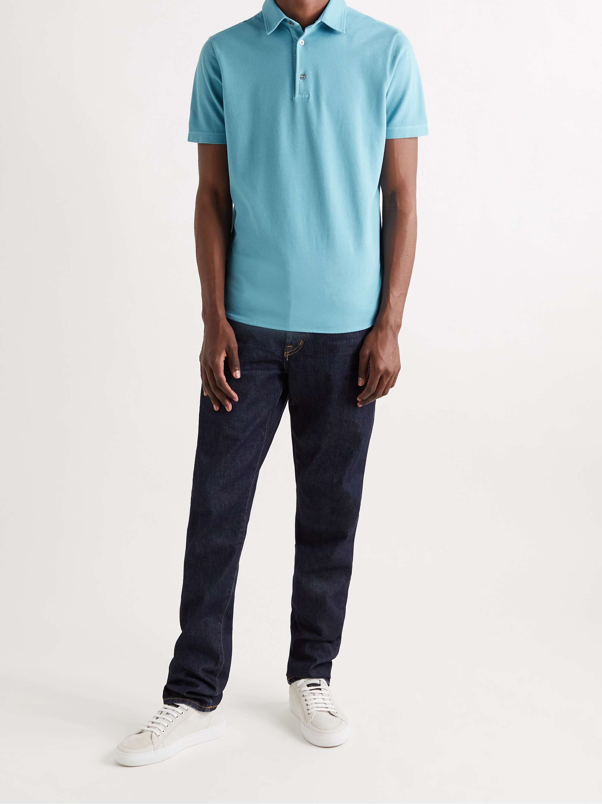 LORO PIANA Cotton-Piqué Polo Shirt