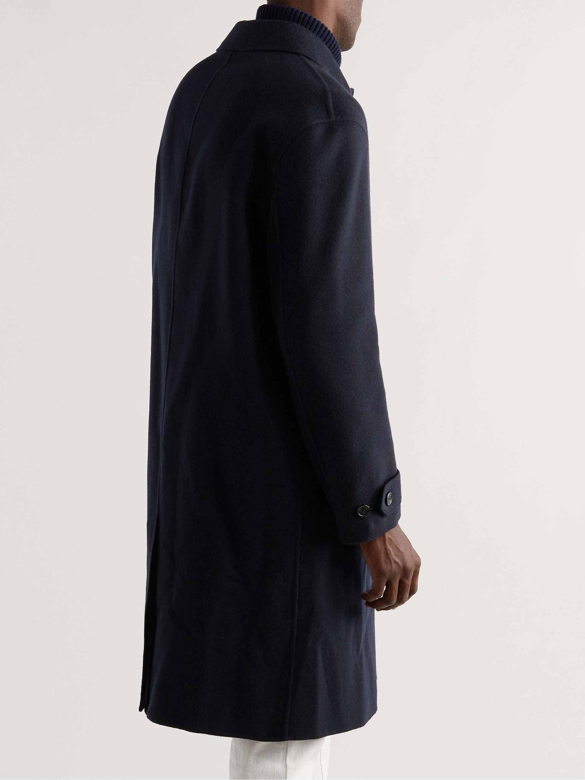 LORO PIANA Bigli Leather-Trimmed Cashmere Coat