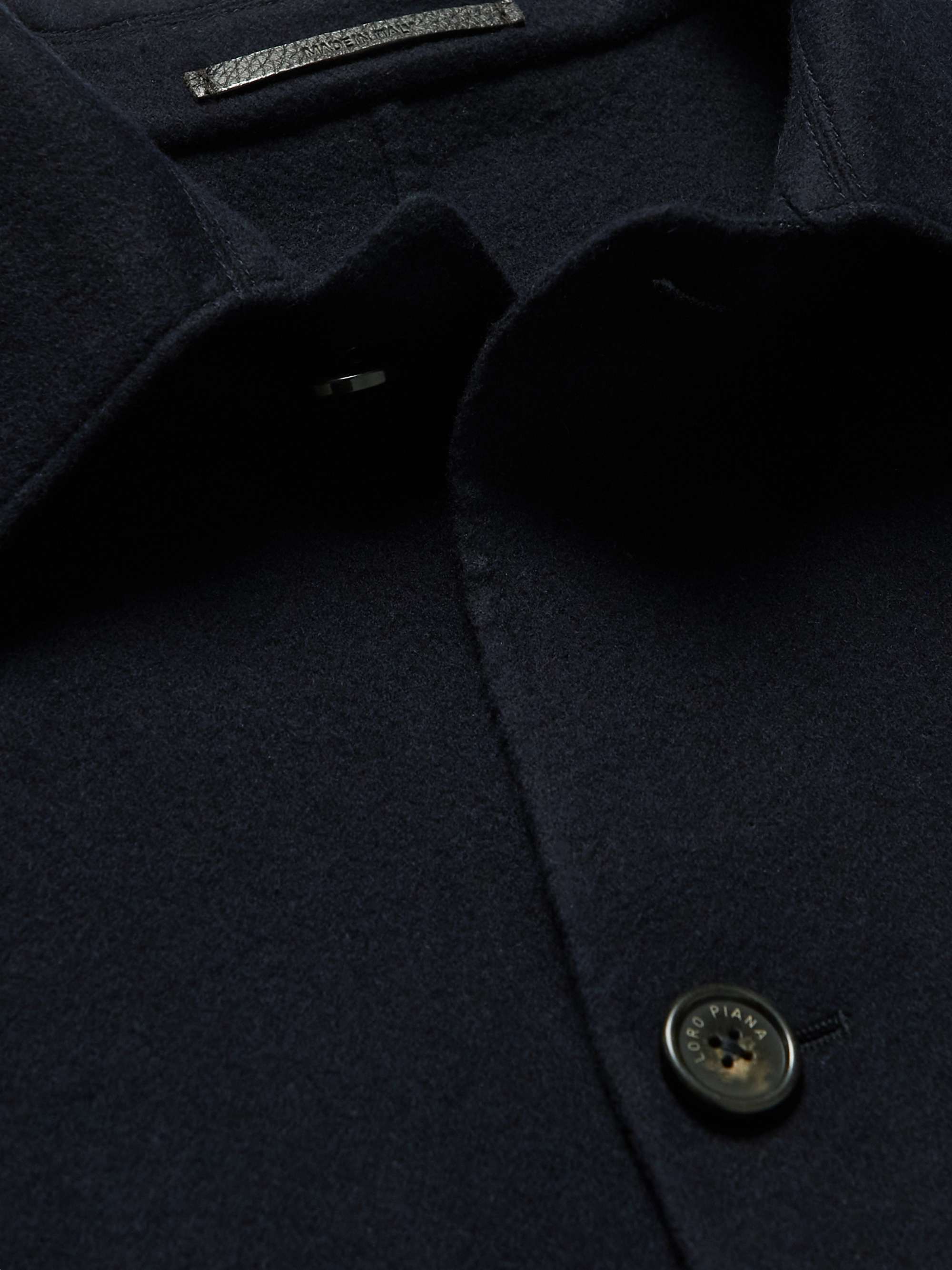 LORO PIANA Bigli Leather-Trimmed Cashmere Coat