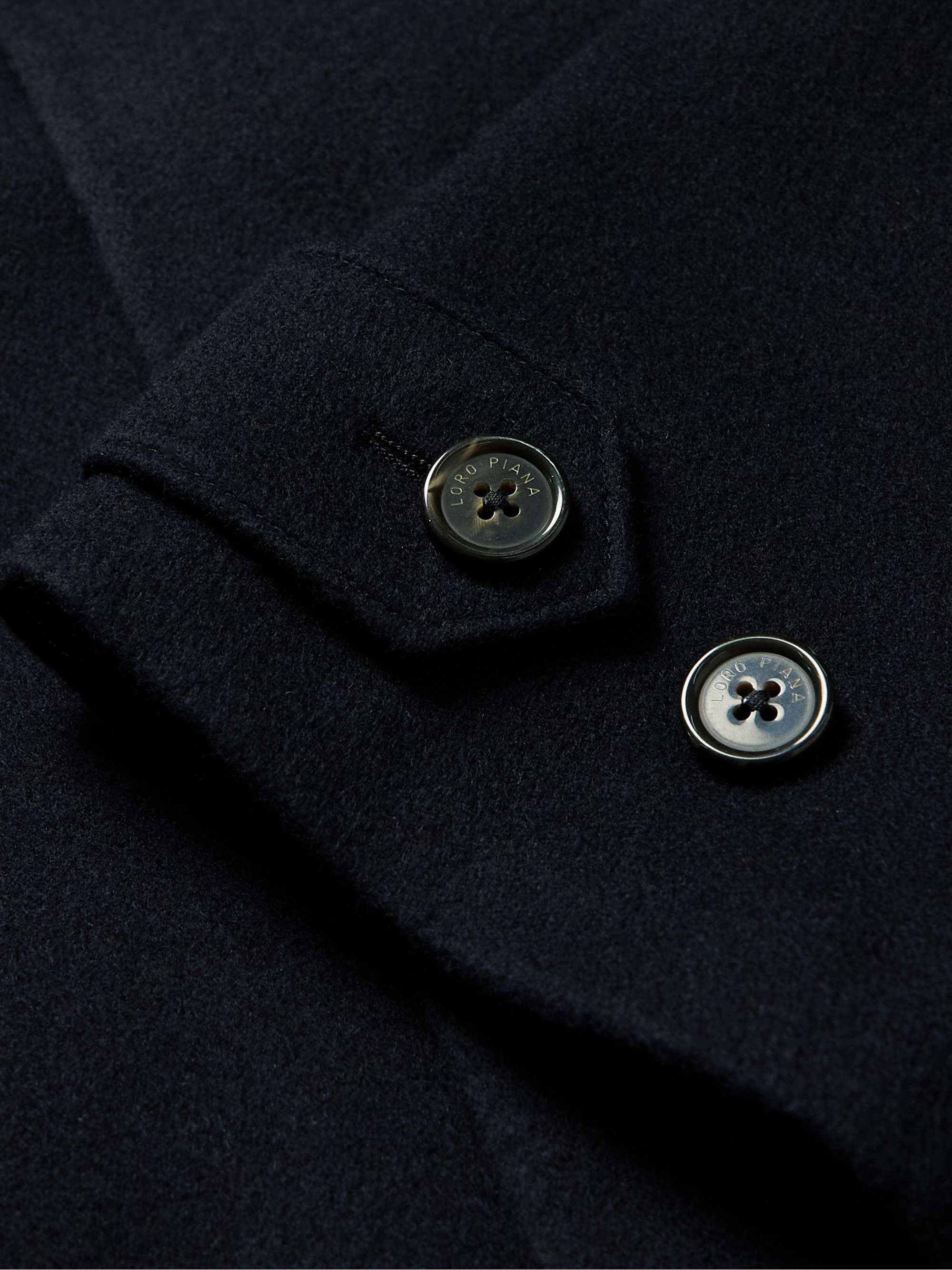 LORO PIANA Bigli Leather-Trimmed Cashmere Coat