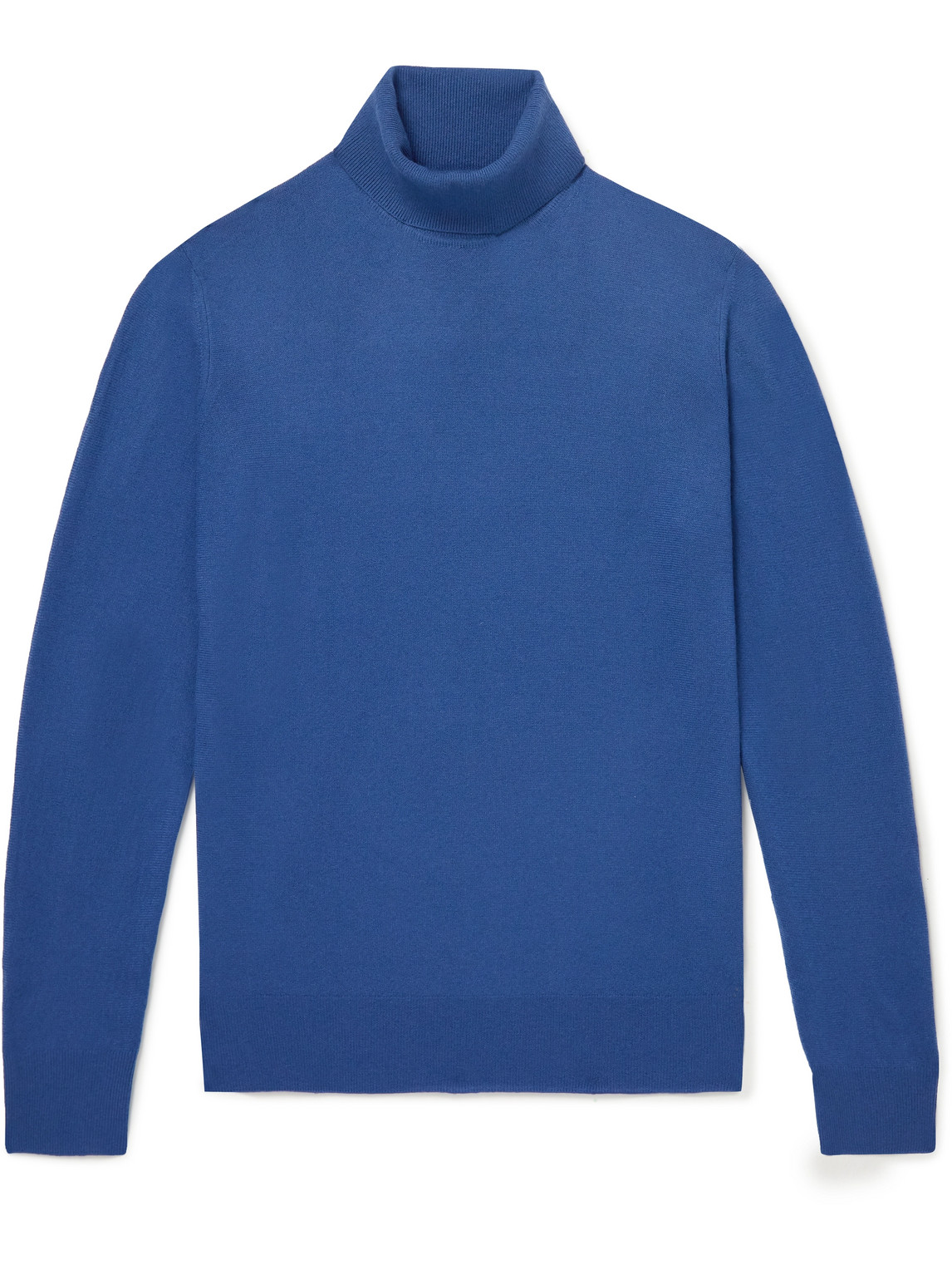 Loro Piana Dolcevita Slim-fit Baby Cashmere Rollneck Sweater In Blue