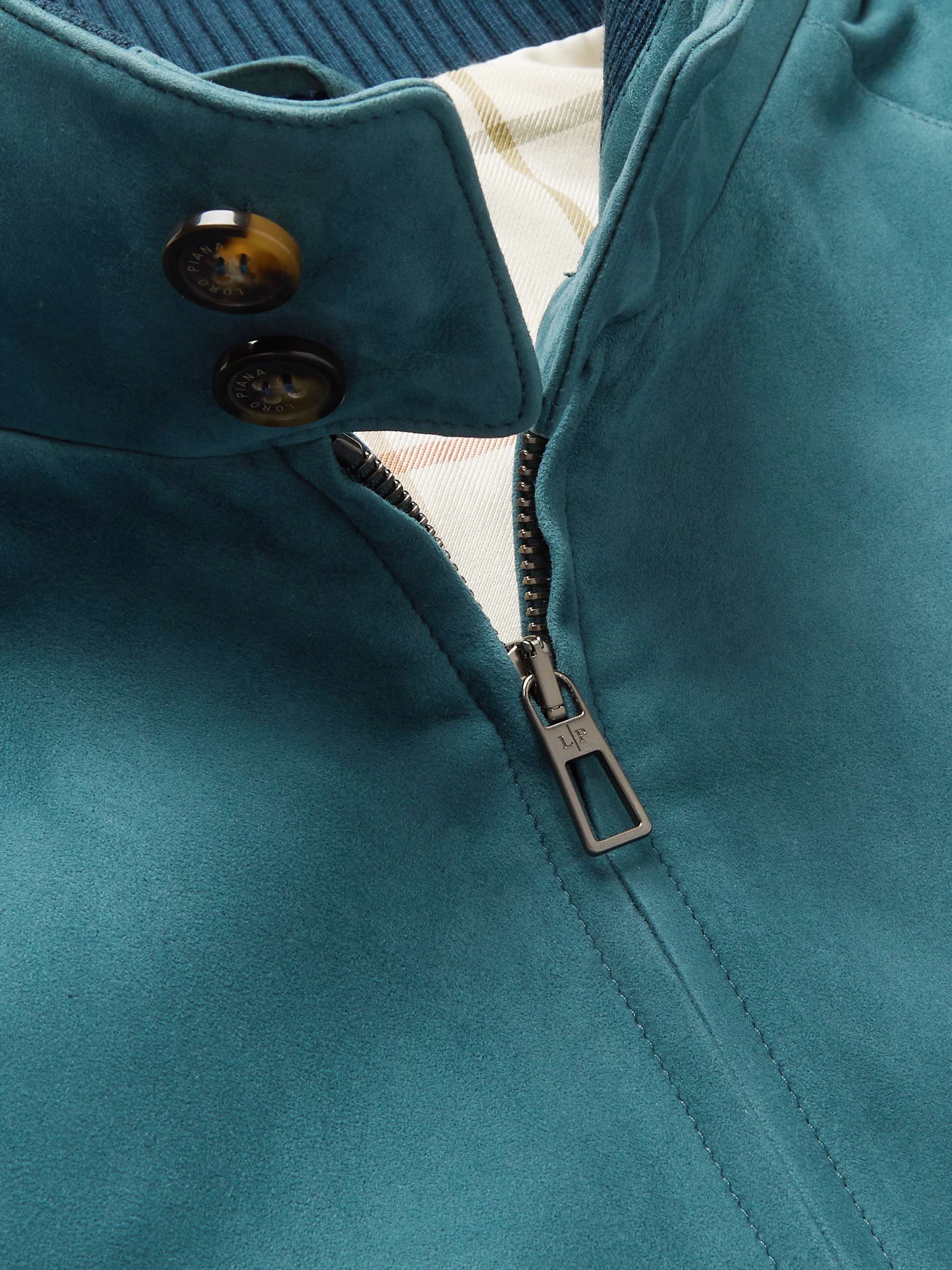 LORO PIANA Rain System Suede Bomber Jacket