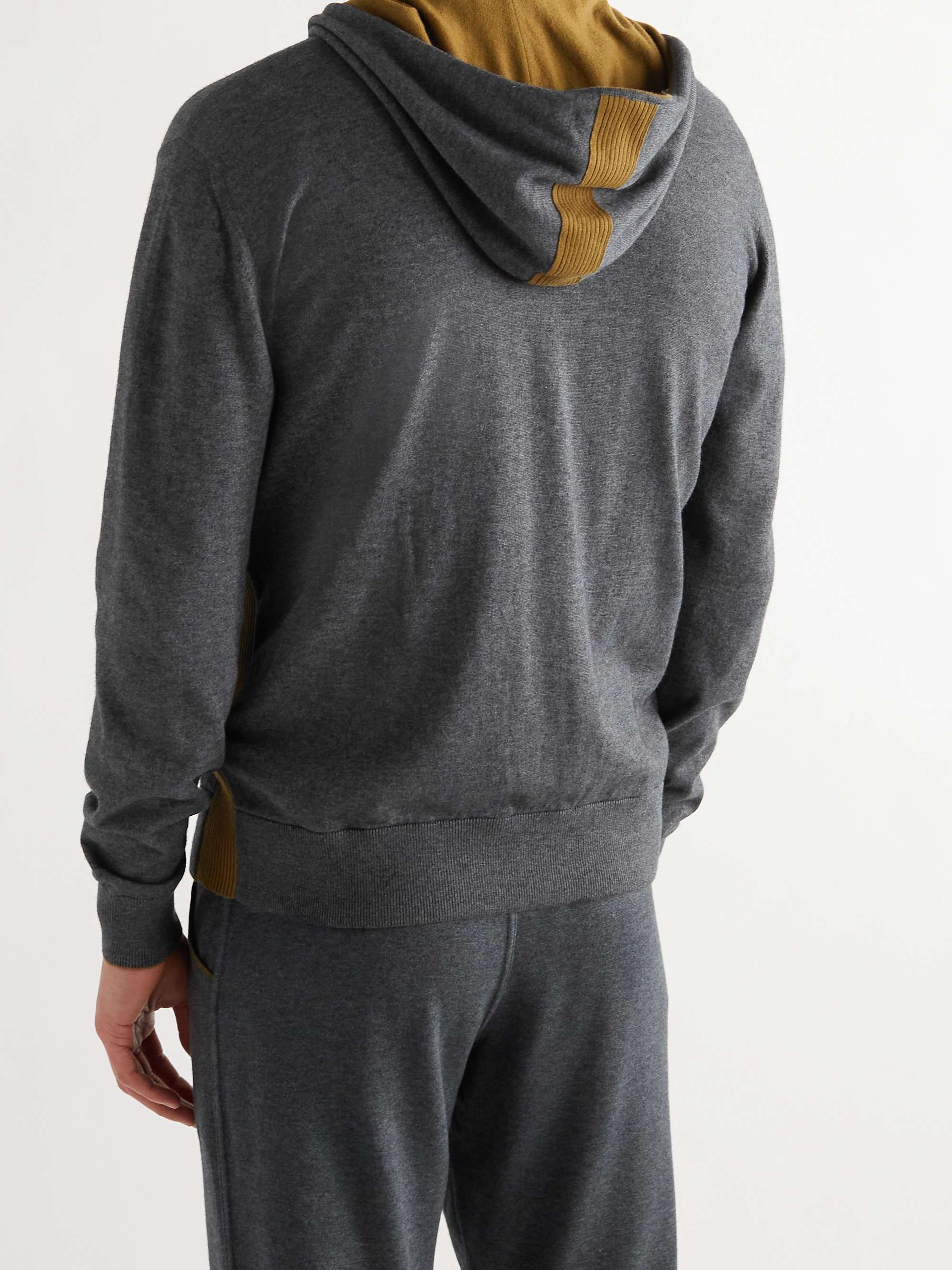 LORO PIANA Cotton and Cashmere-Blend Zip-Up Hoodie
