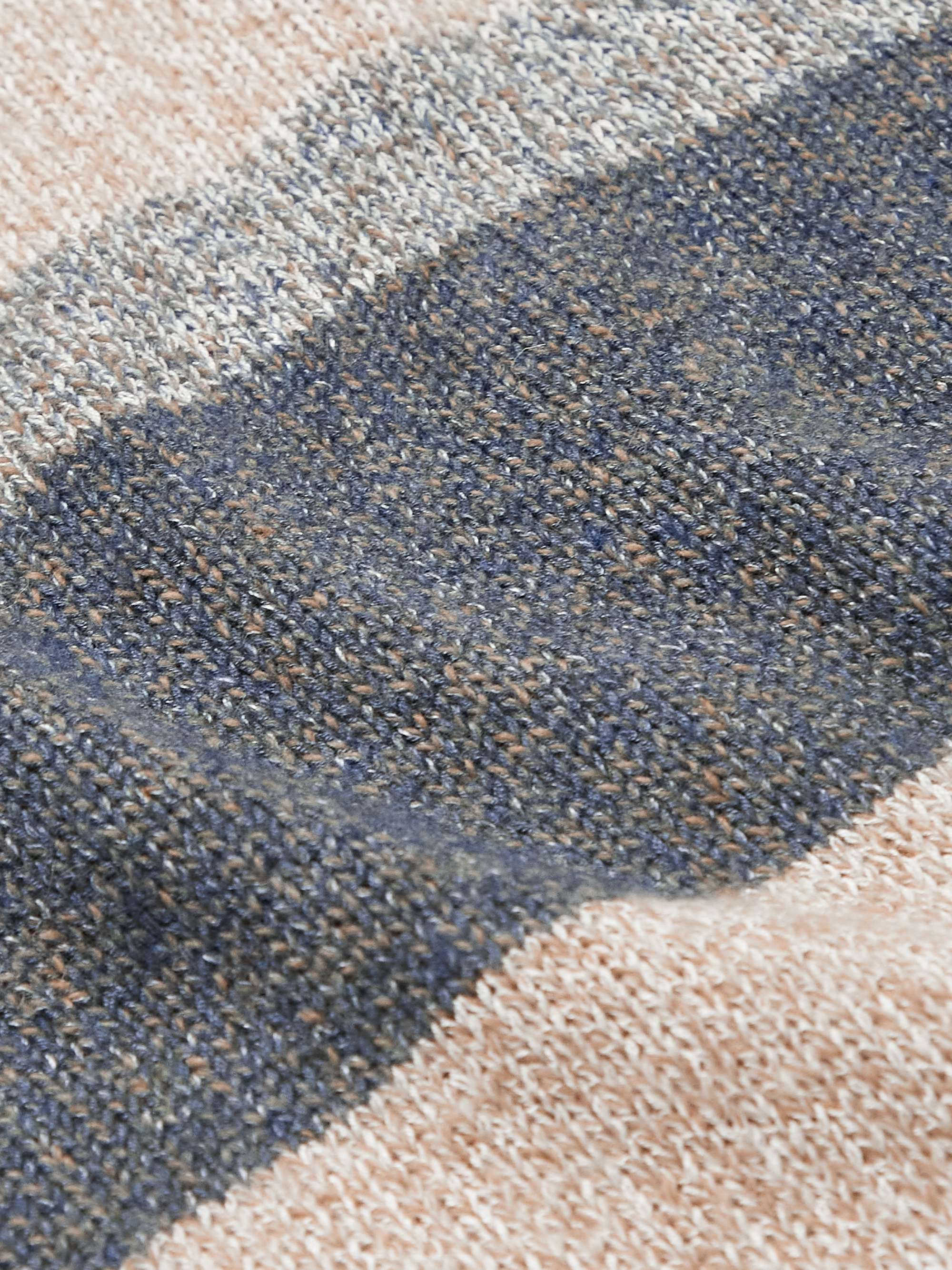 LORO PIANA Striped Silk, Camel and Cashmere-Blend Sweater