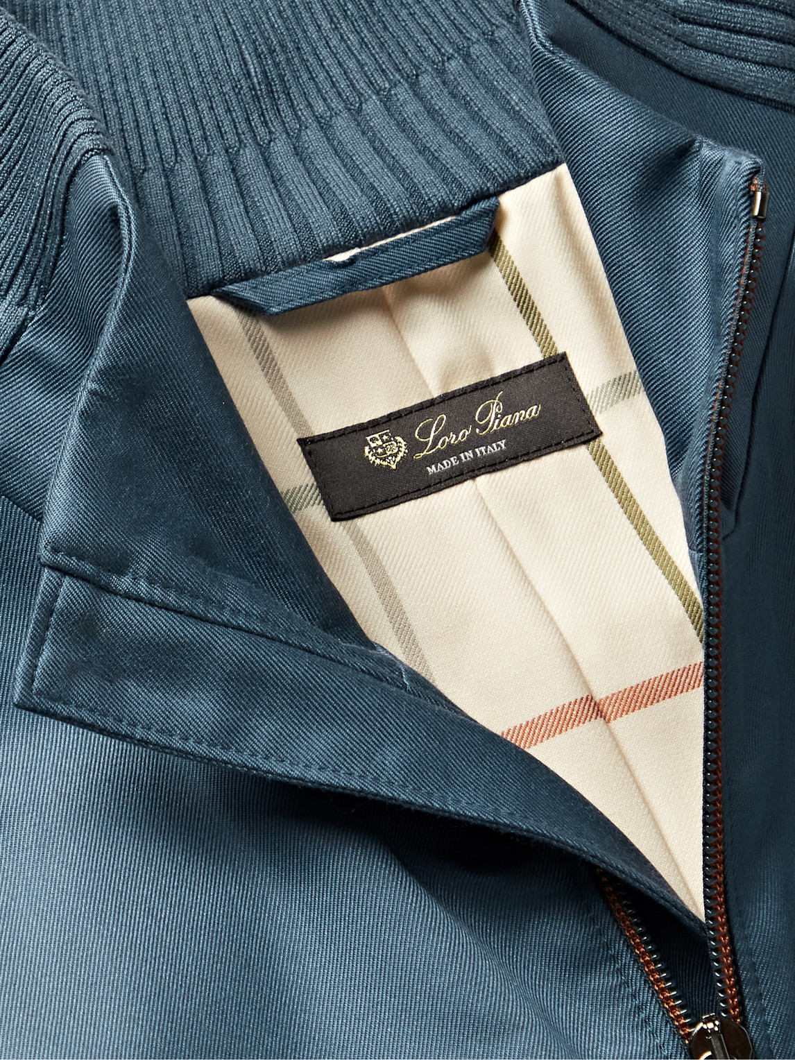 Shop Loro Piana Padded Silk-twill Bomber Jacket In Blue
