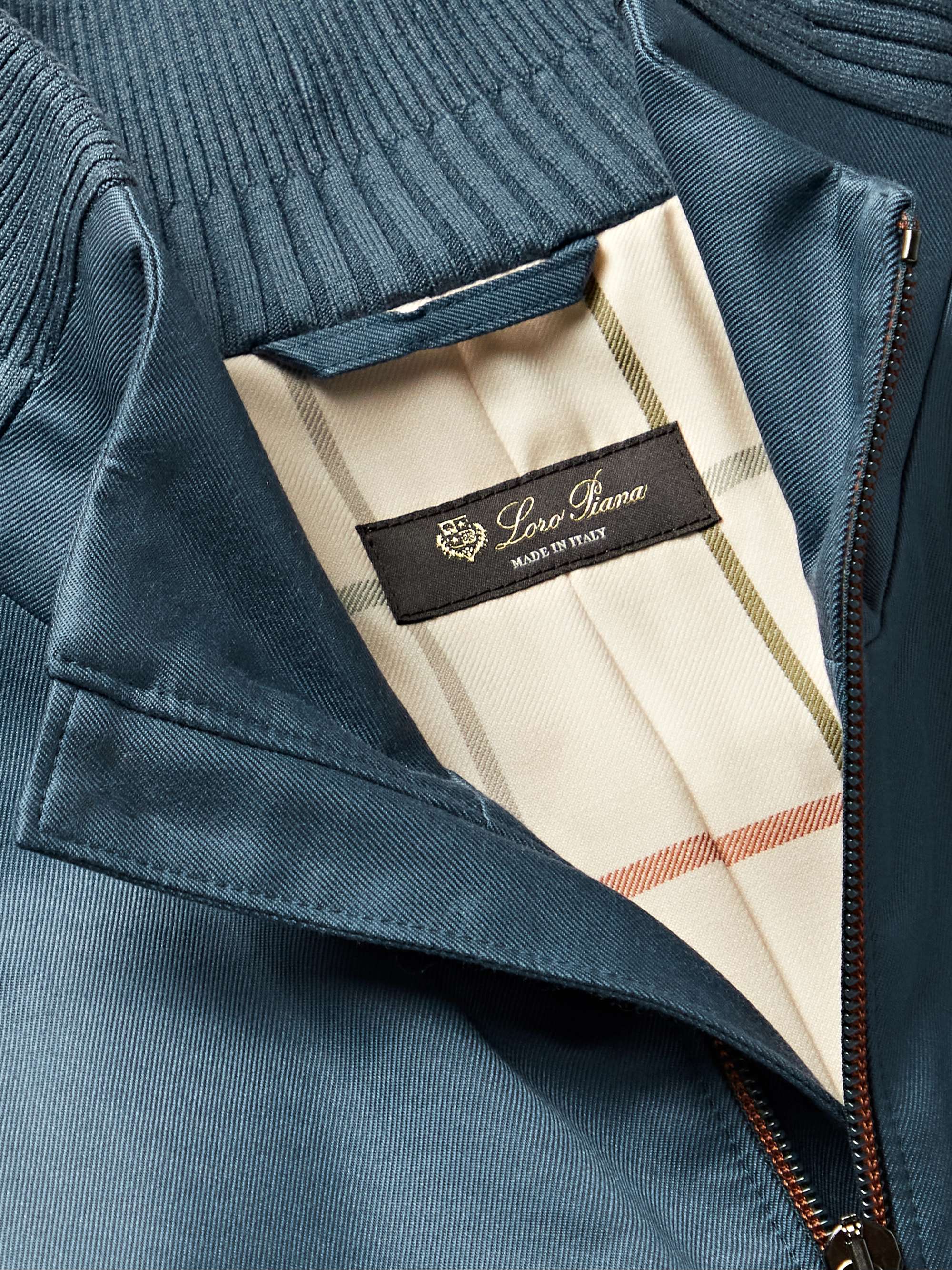 LORO PIANA Padded Silk-Twill Bomber Jacket