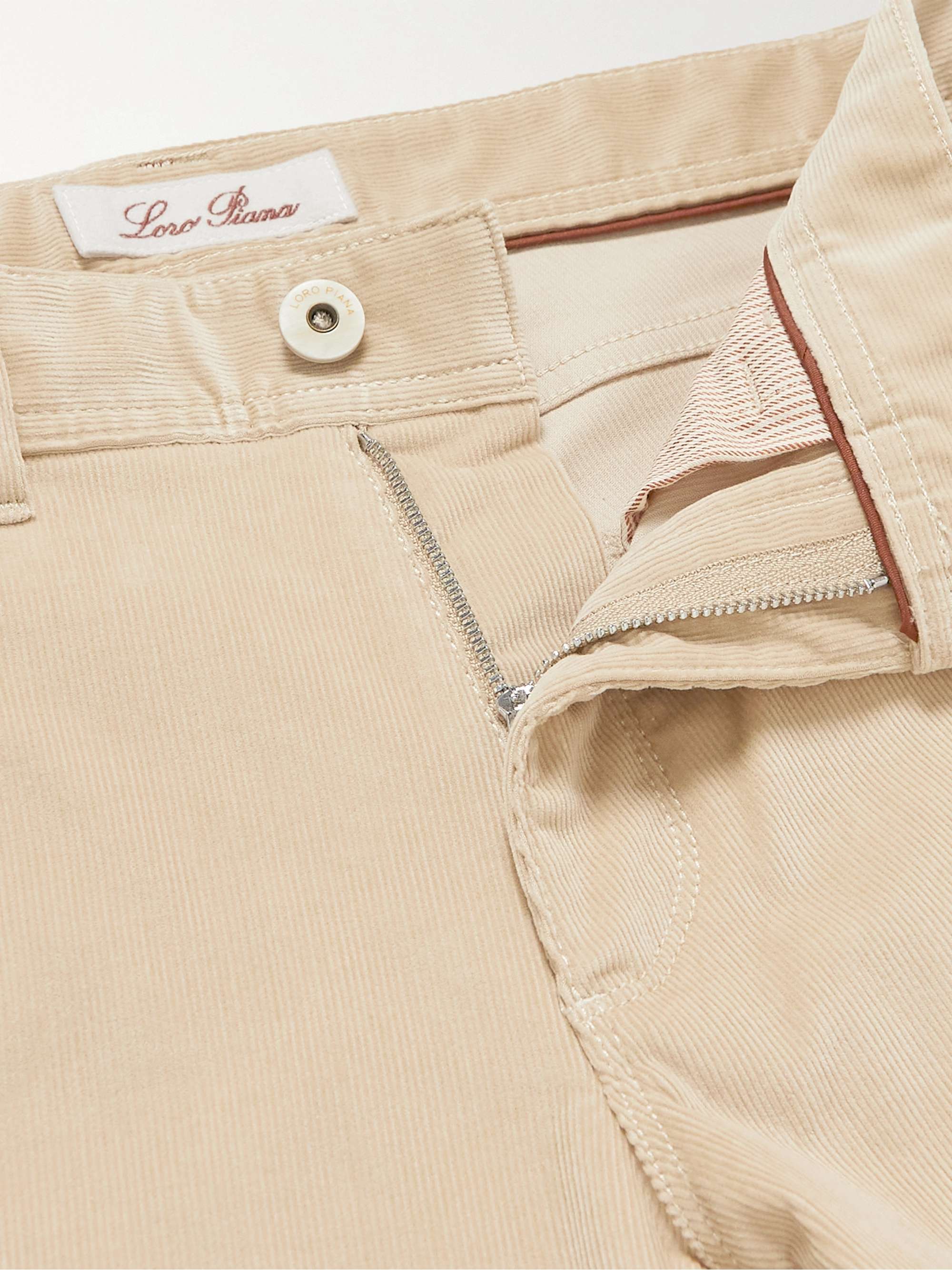 LORO PIANA Slim-Fit Stretch-Cotton Corduroy Trousers