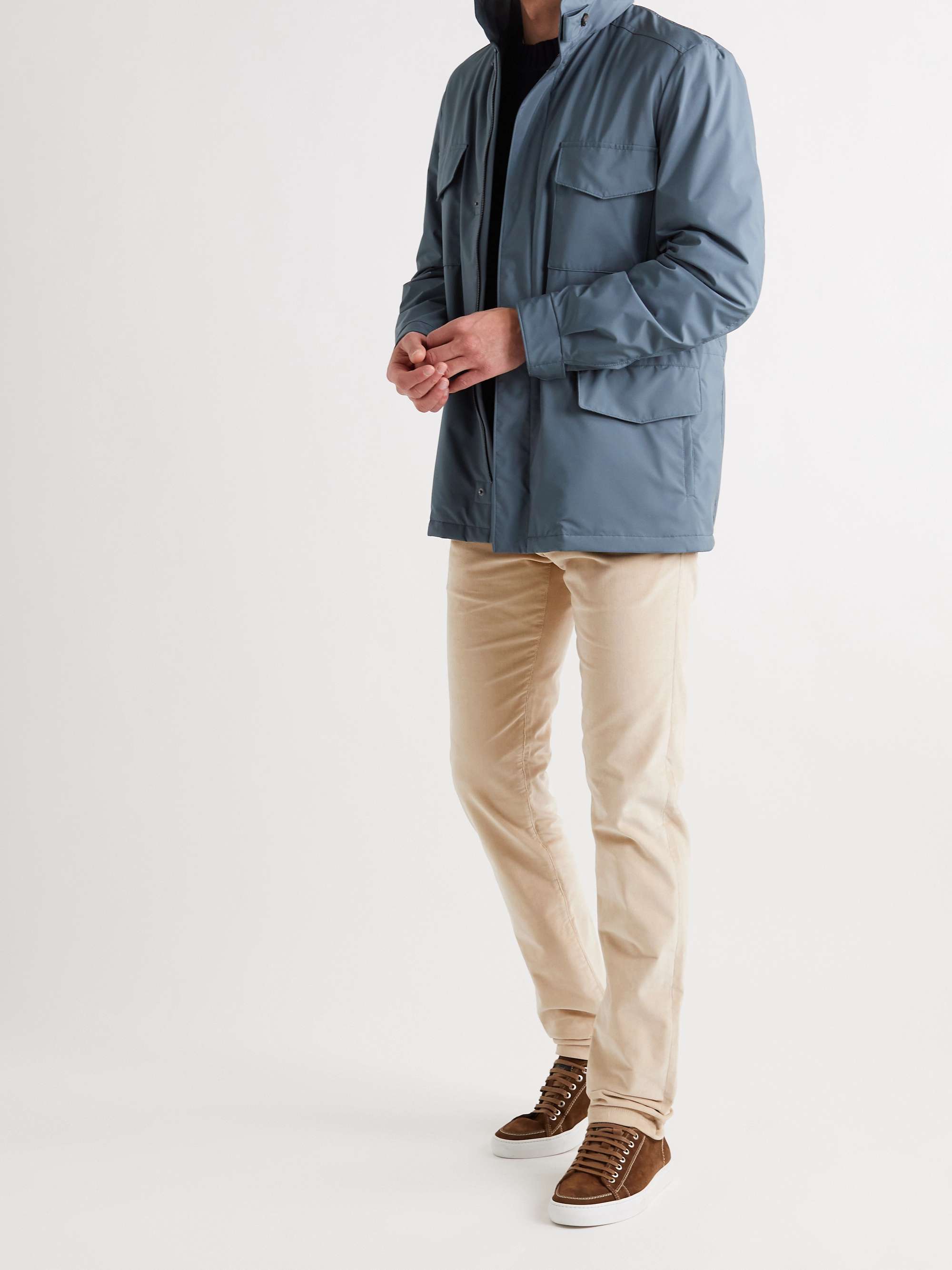 LORO PIANA Slim-Fit Stretch-Cotton Corduroy Trousers