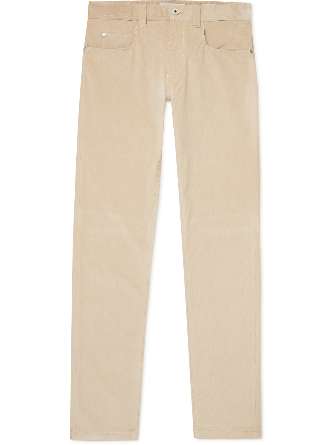 Loro Piana - Slim-Fit Stretch-Cotton Corduroy Trousers - Men - Neutrals - UK/US 40