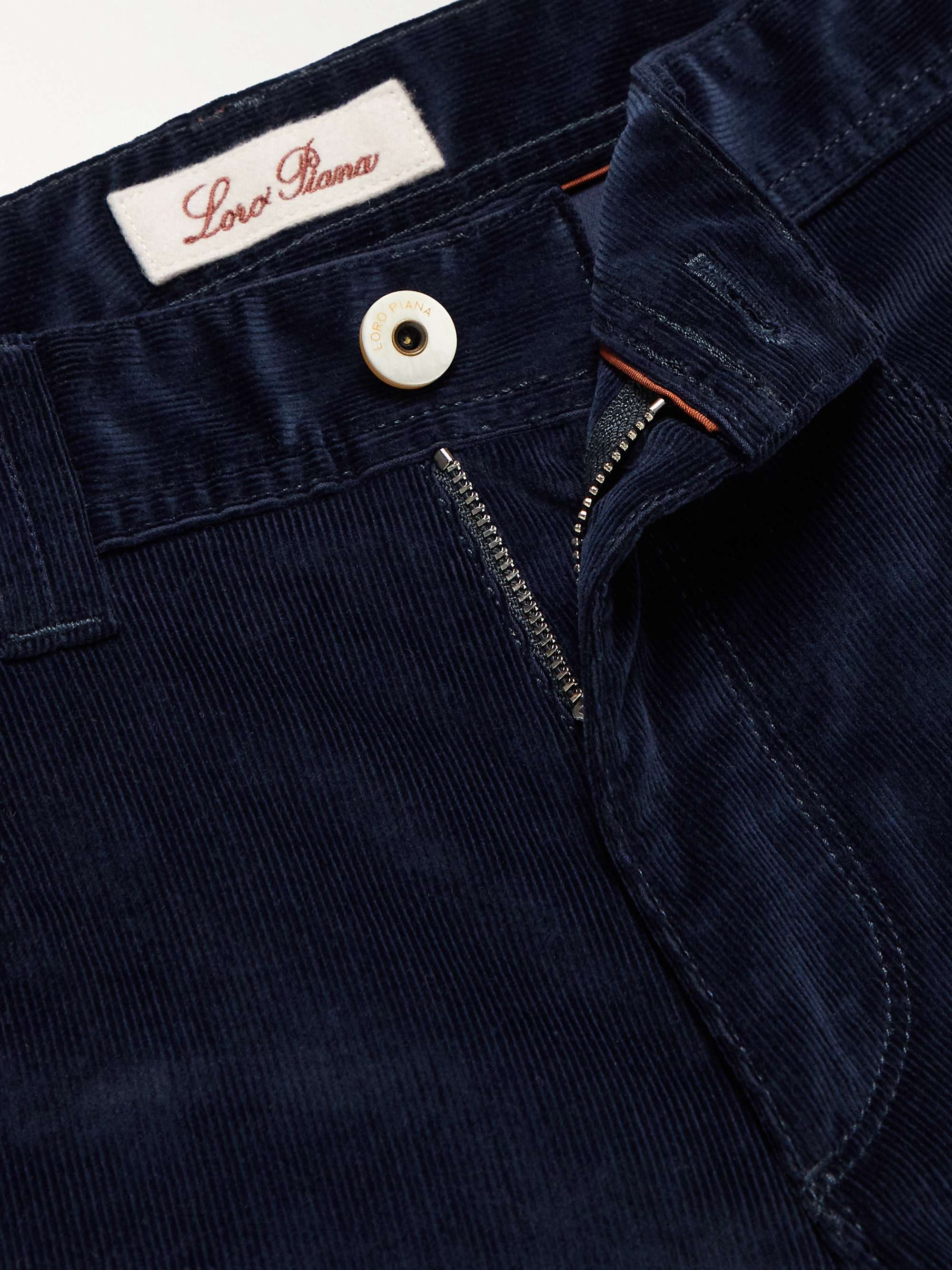 LORO PIANA Slim-Fit Stretch-Cotton Corduroy Trousers
