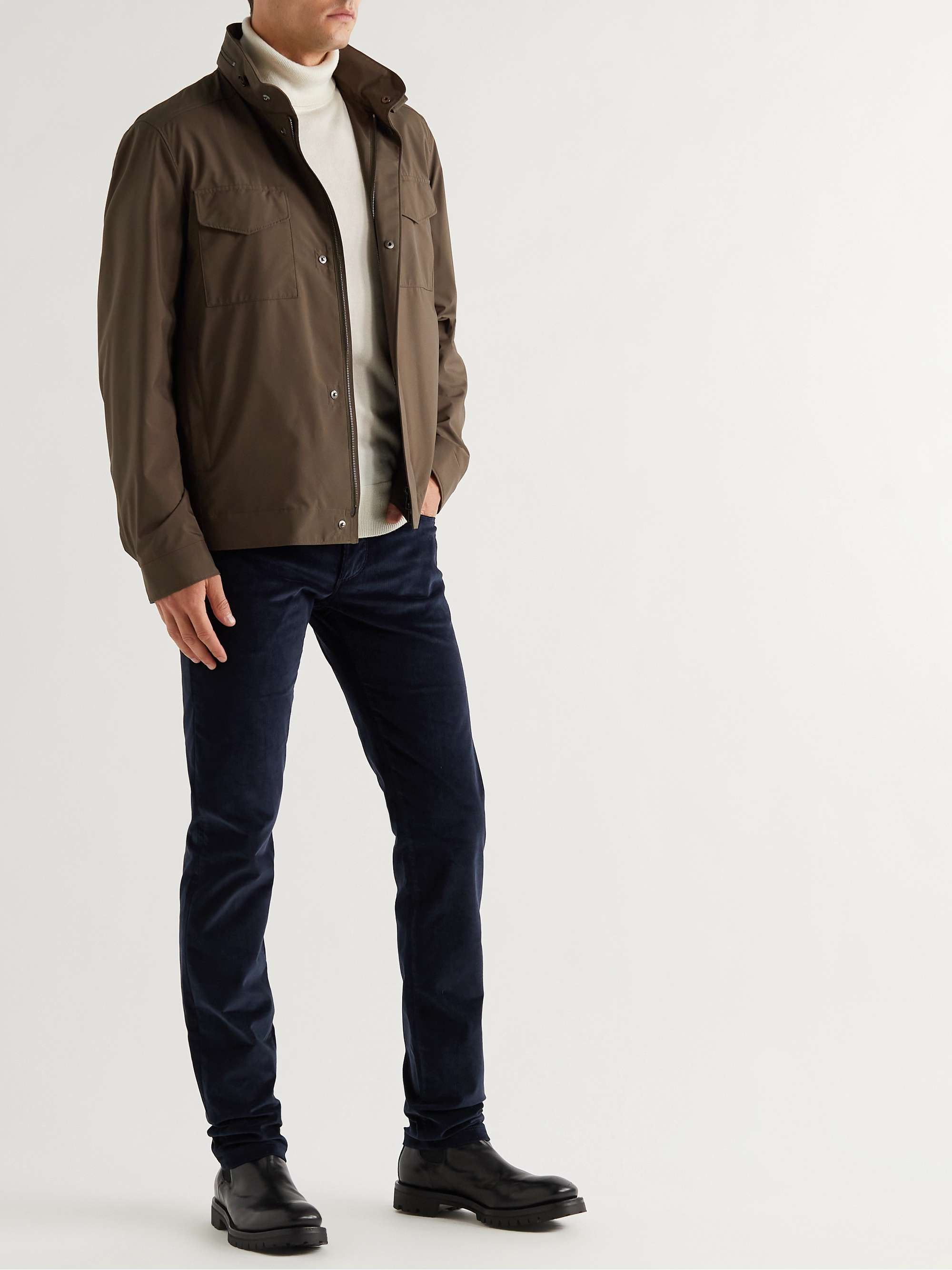 LORO PIANA Slim-Fit Stretch-Cotton Corduroy Trousers
