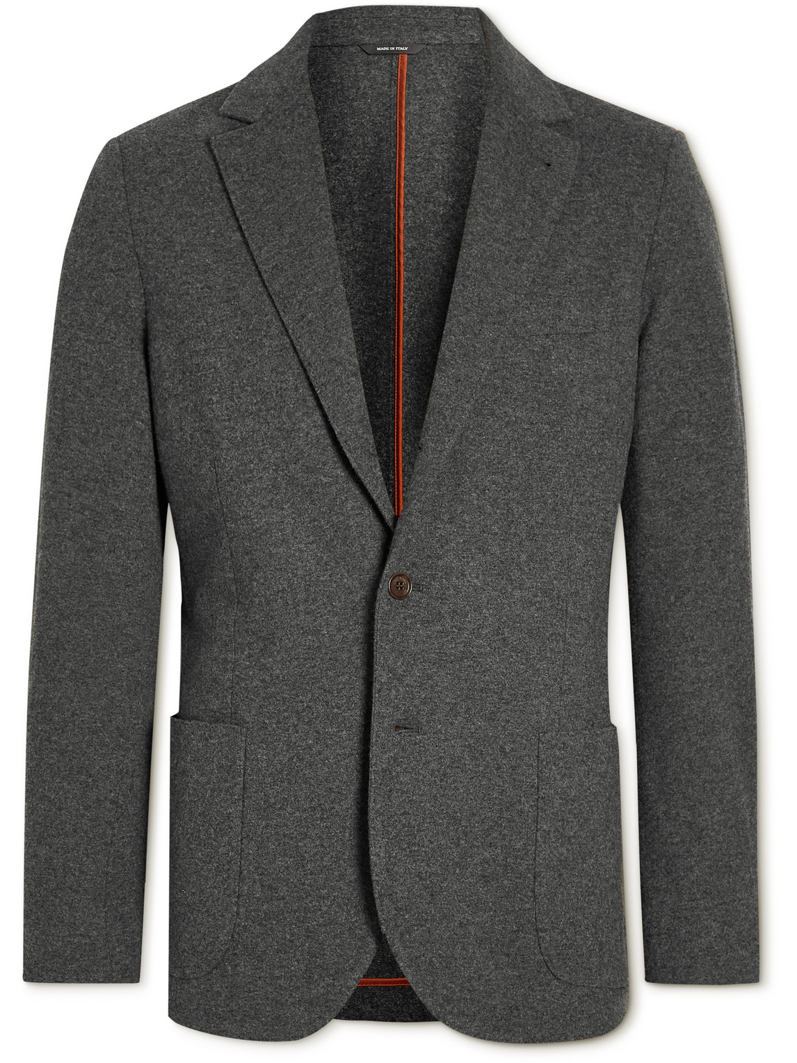 Loro Piana Slim-fit Unstructured Virgin Wool And Cashmere-blend Jersey Blazer In Gray