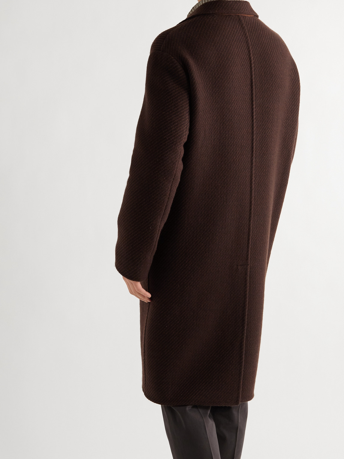 Shop Loro Piana Navette Textured-cashmere Coat In Brown