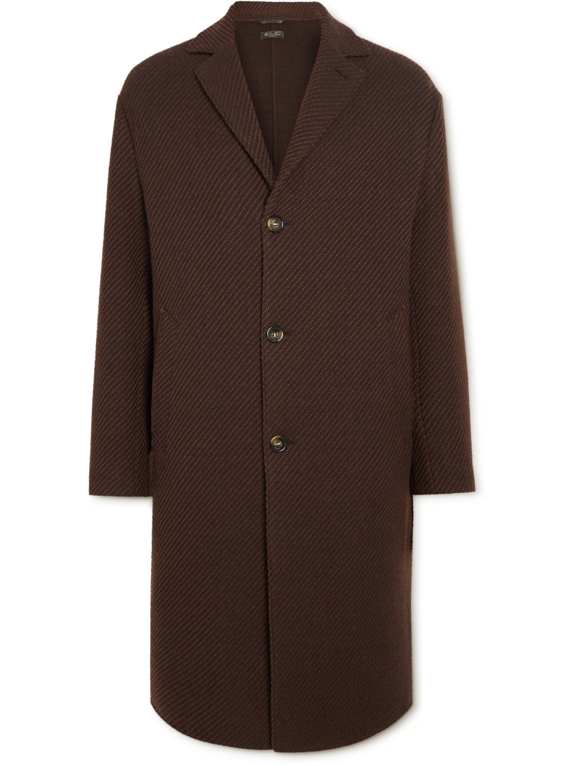 Shop Loro Piana Navette Textured-cashmere Coat In Brown