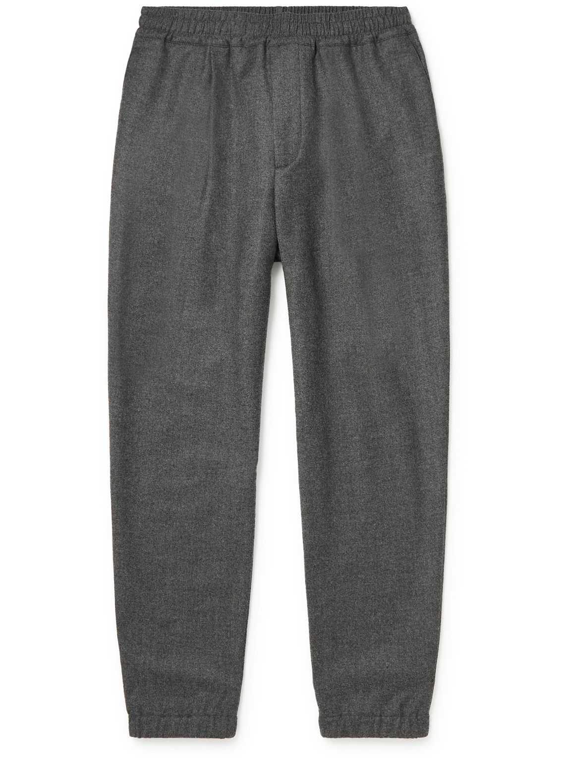 Loro Piana Tapered Pleated Virgin Wool And Cashmere-blend Flannel Trousers In Gray