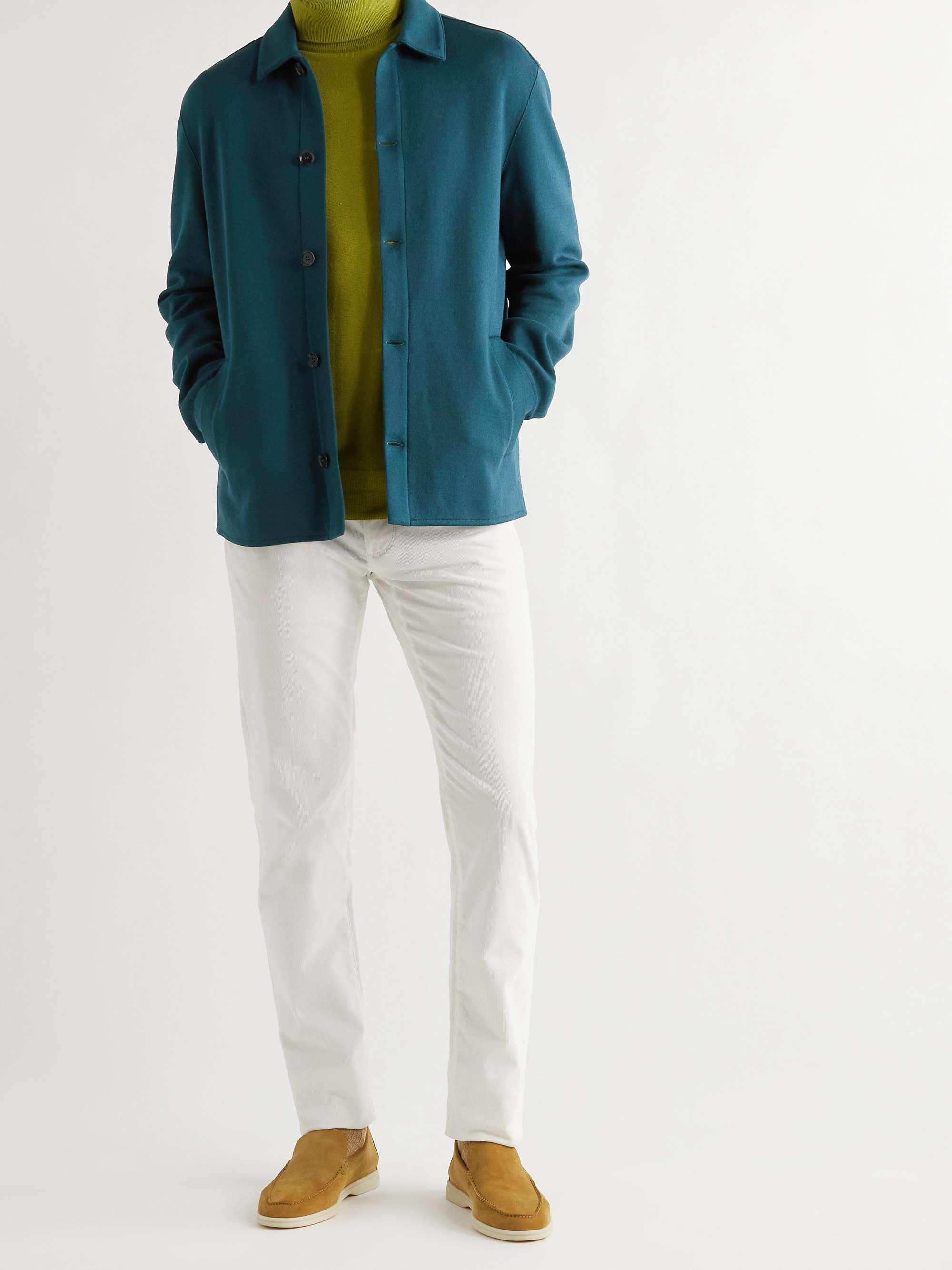 LORO PIANA Double-Faced Silk, Cashmere and Cotton-Blend Jersey Overshirt