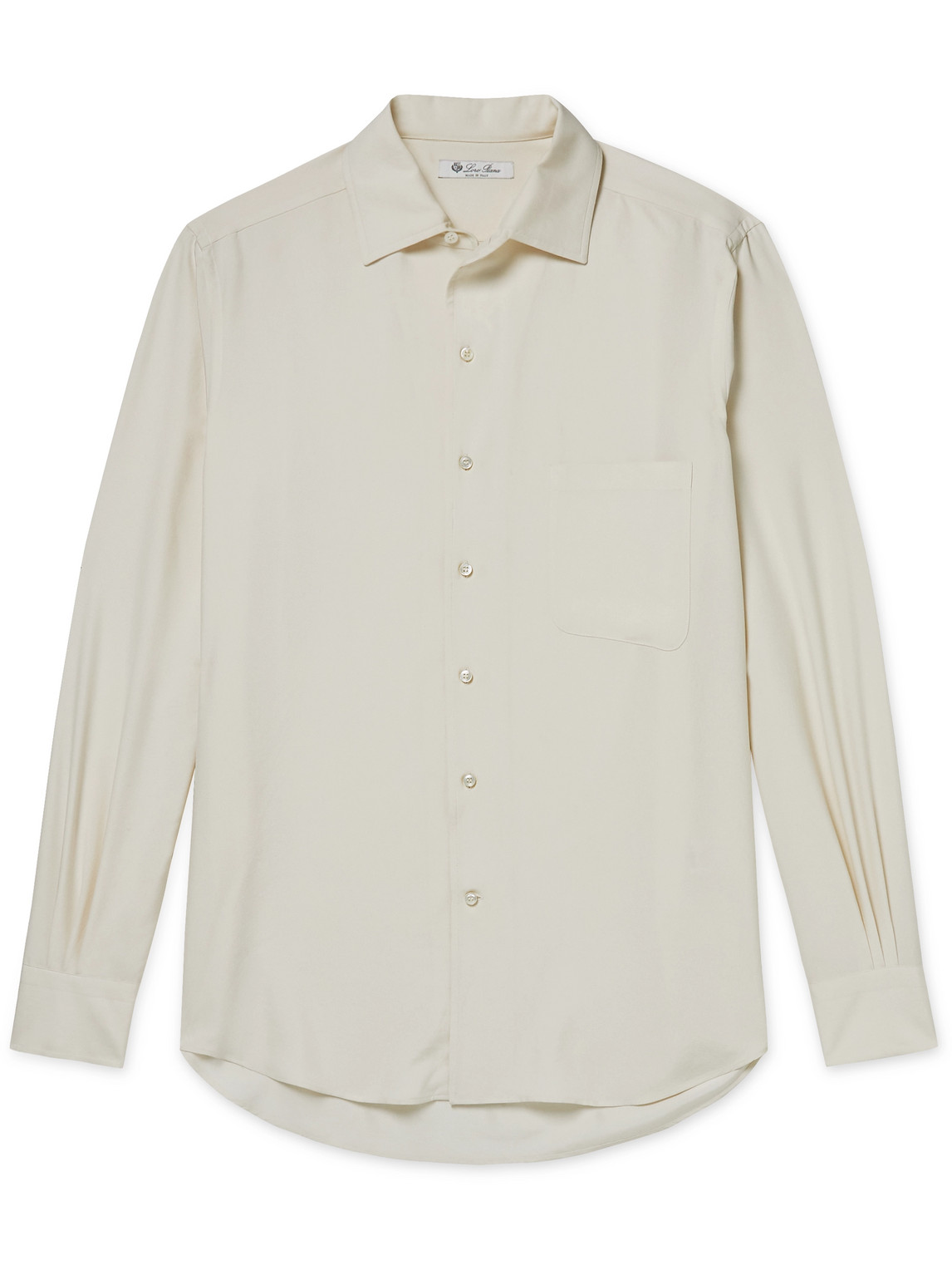 Loro Piana Andre Garment-dyed Silk Shirt In Neutrals