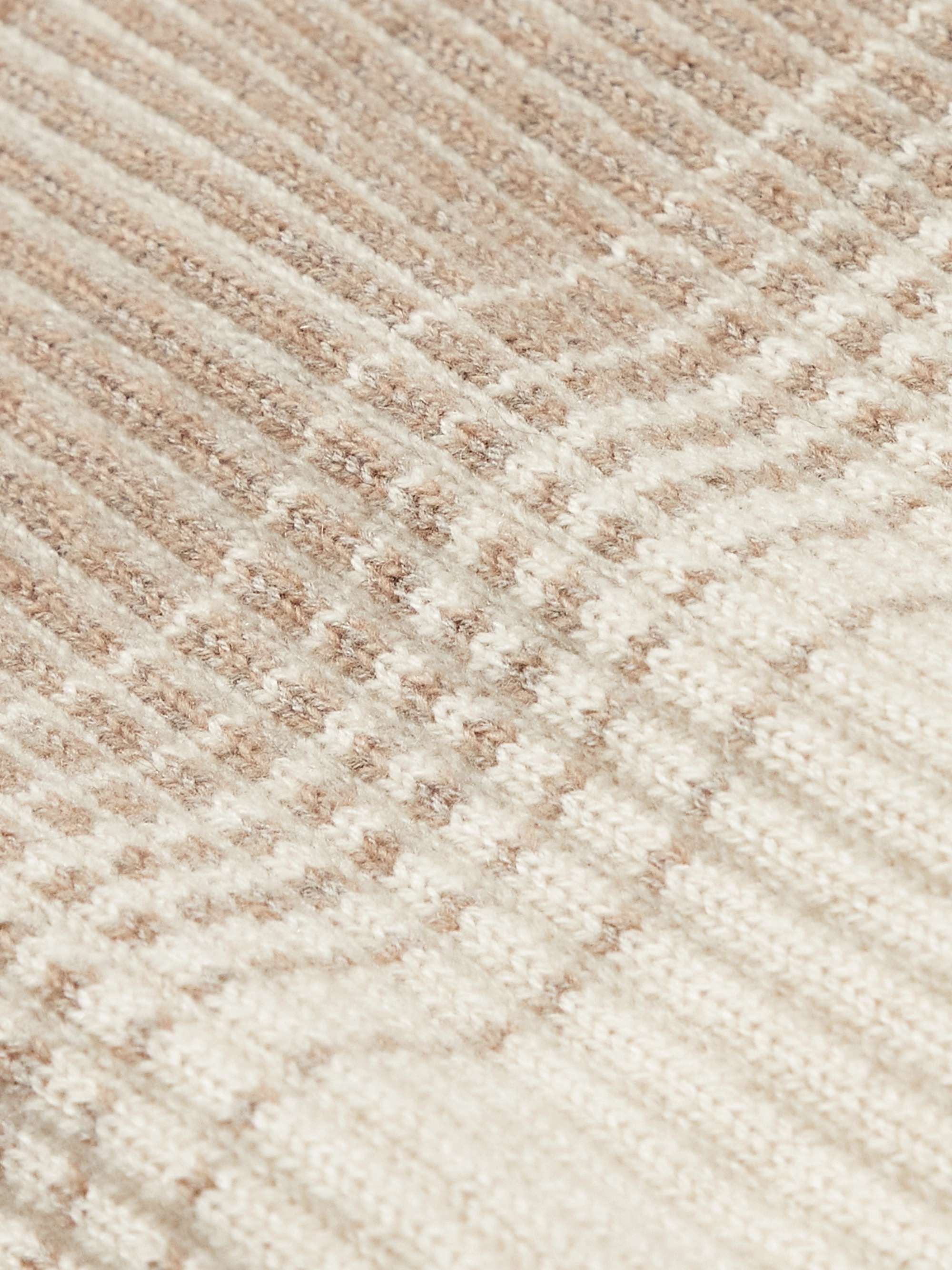 LORO PIANA Ribbed Virgin Wool Mock-Neck Sweater