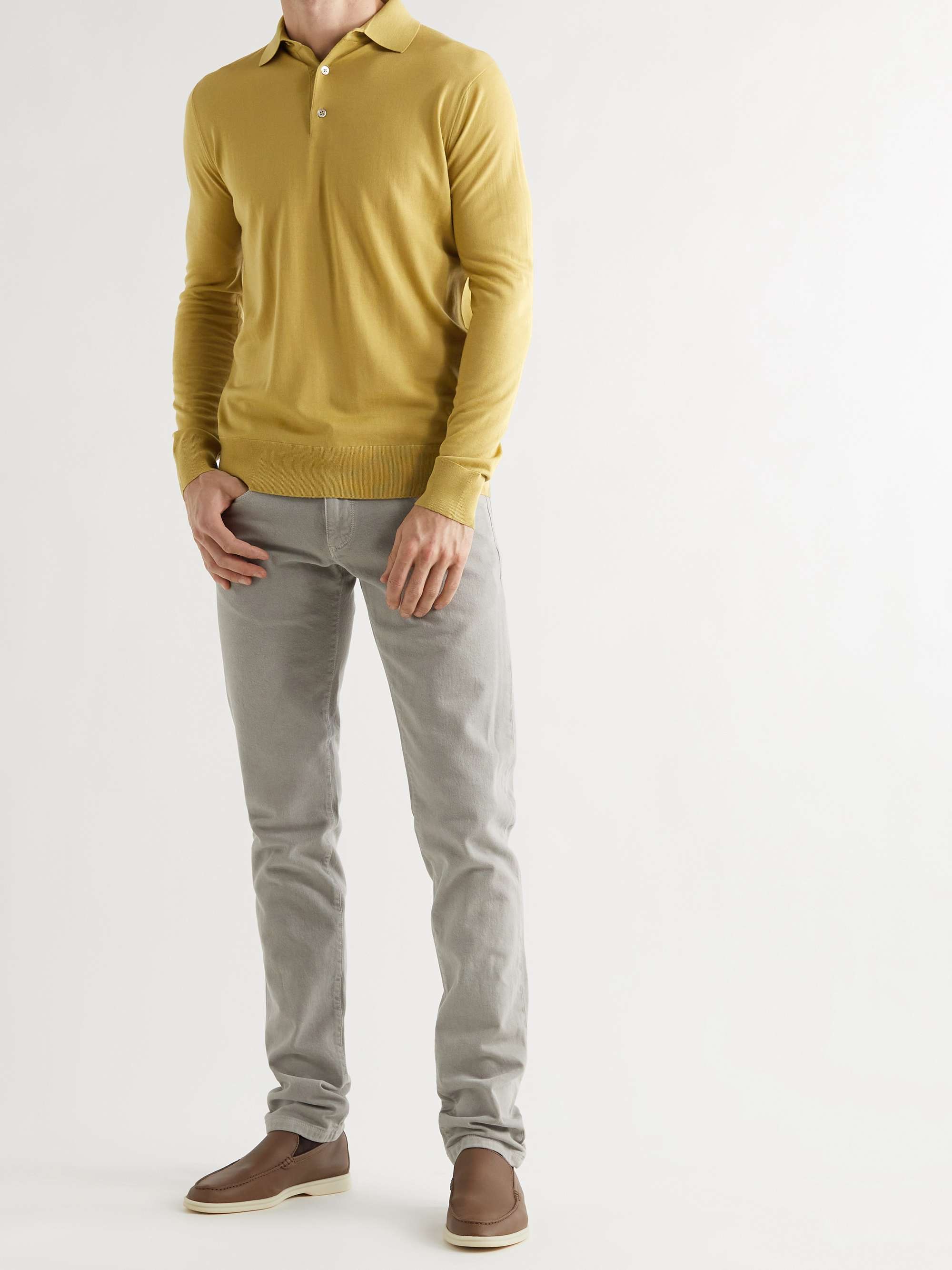 LORO PIANA Slim-Fit Wish Virgin Wool Polo Shirt