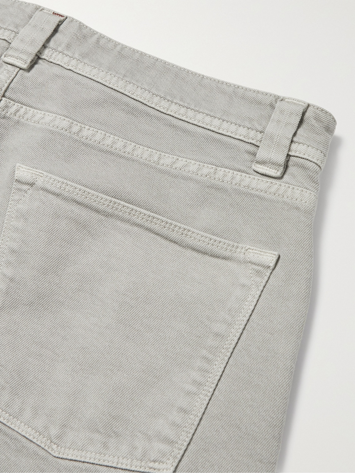 Shop Loro Piana Slim-fit Stretch-denim Jeans In Gray