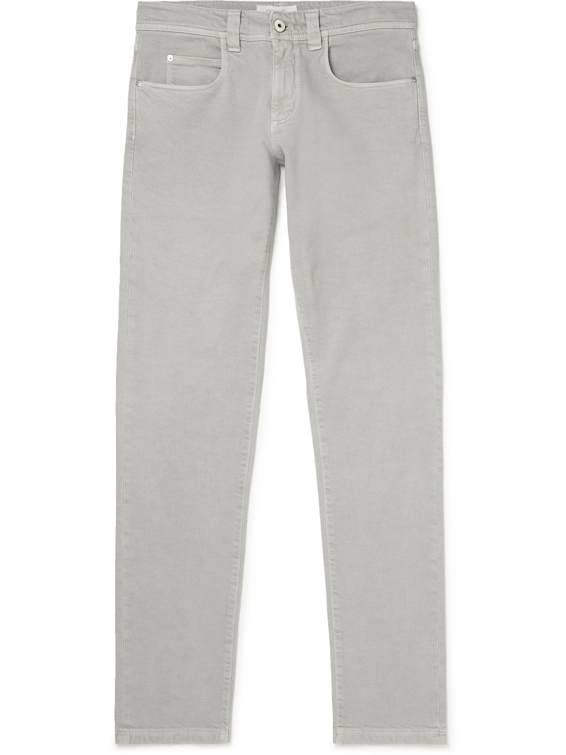 Loro Piana Slim-fit Stretch-denim Jeans In Gray