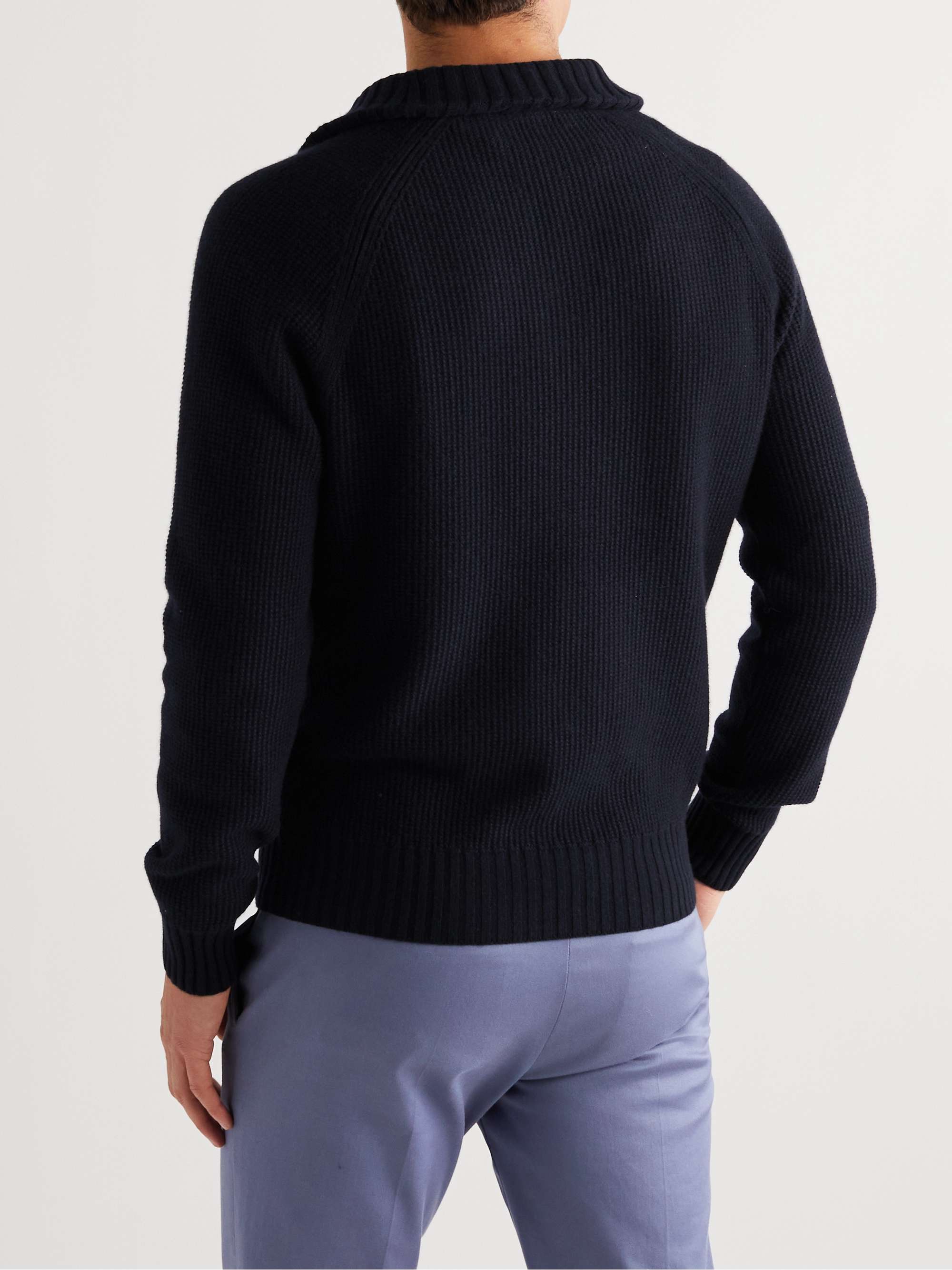 LORO PIANA Roadster Mezzocollo Half-Zip Cashmere Sweater