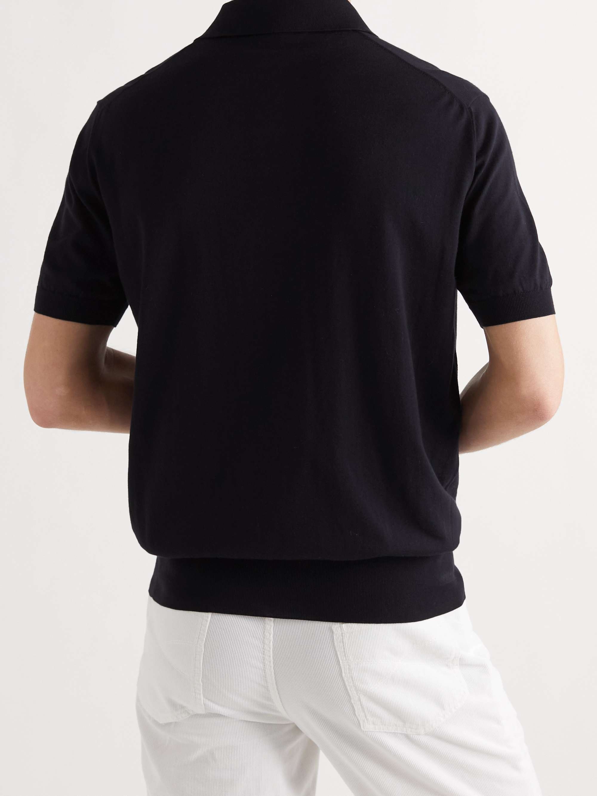 LORO PIANA Knitted Cotton Polo Shirt