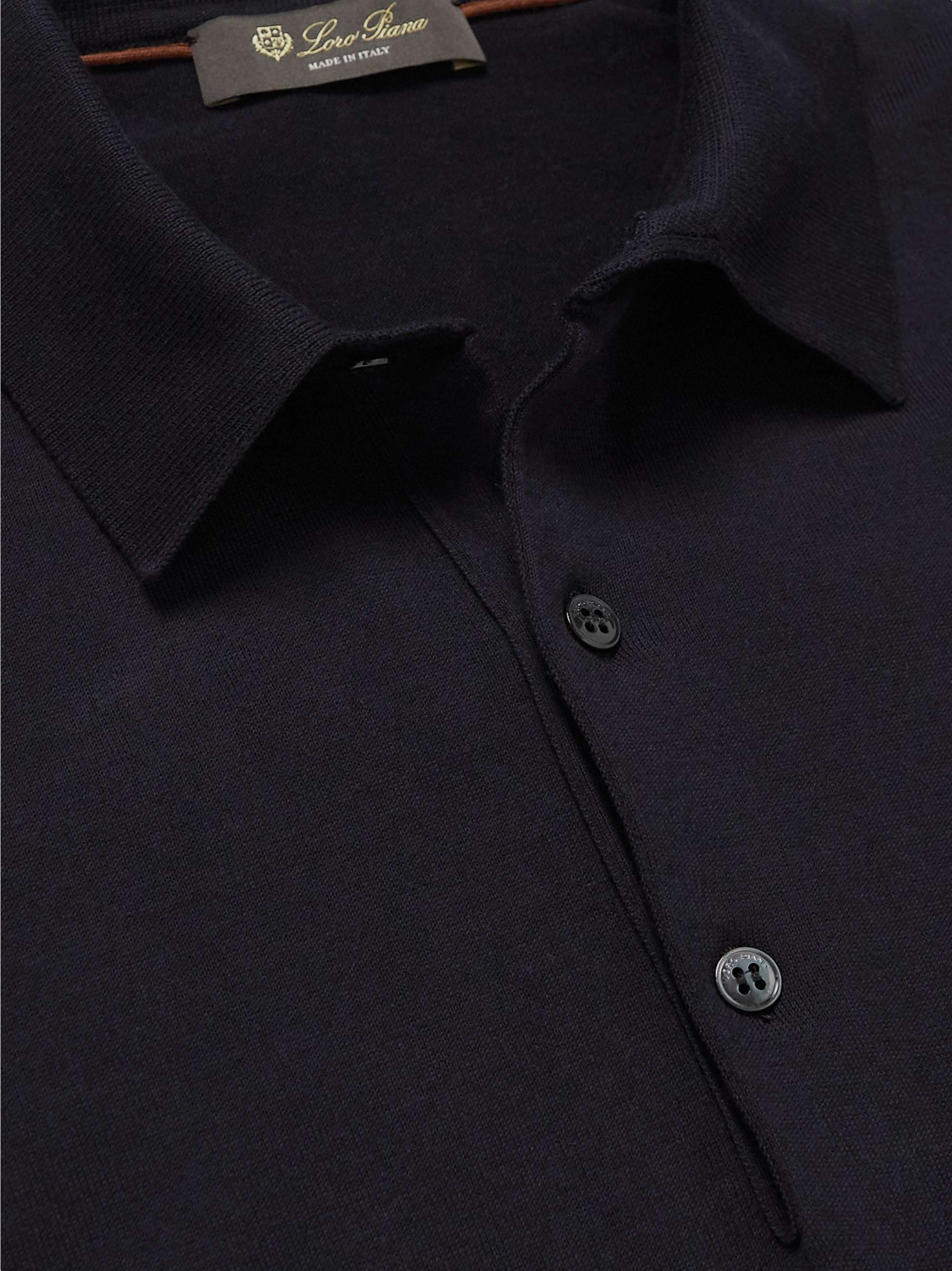 LORO PIANA Knitted Cotton Polo Shirt