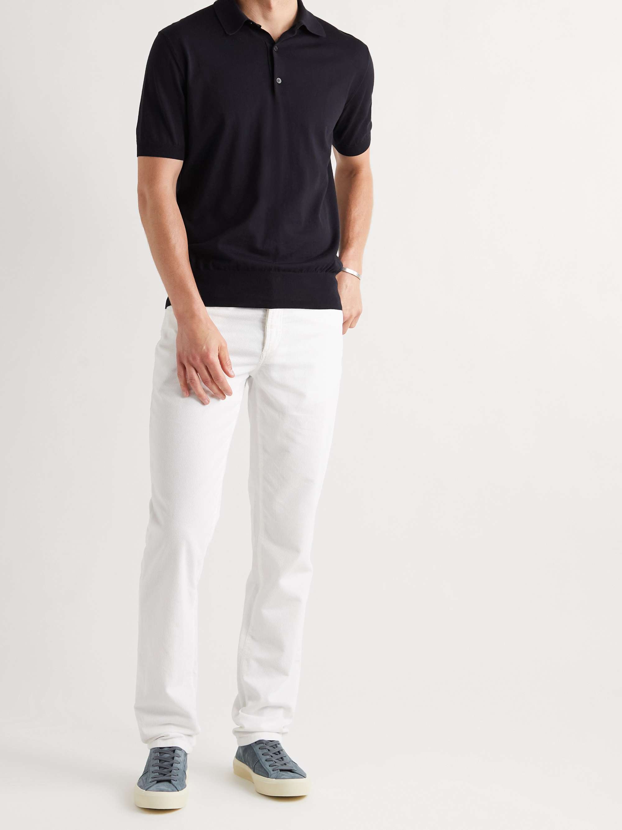LORO PIANA Knitted Cotton Polo Shirt