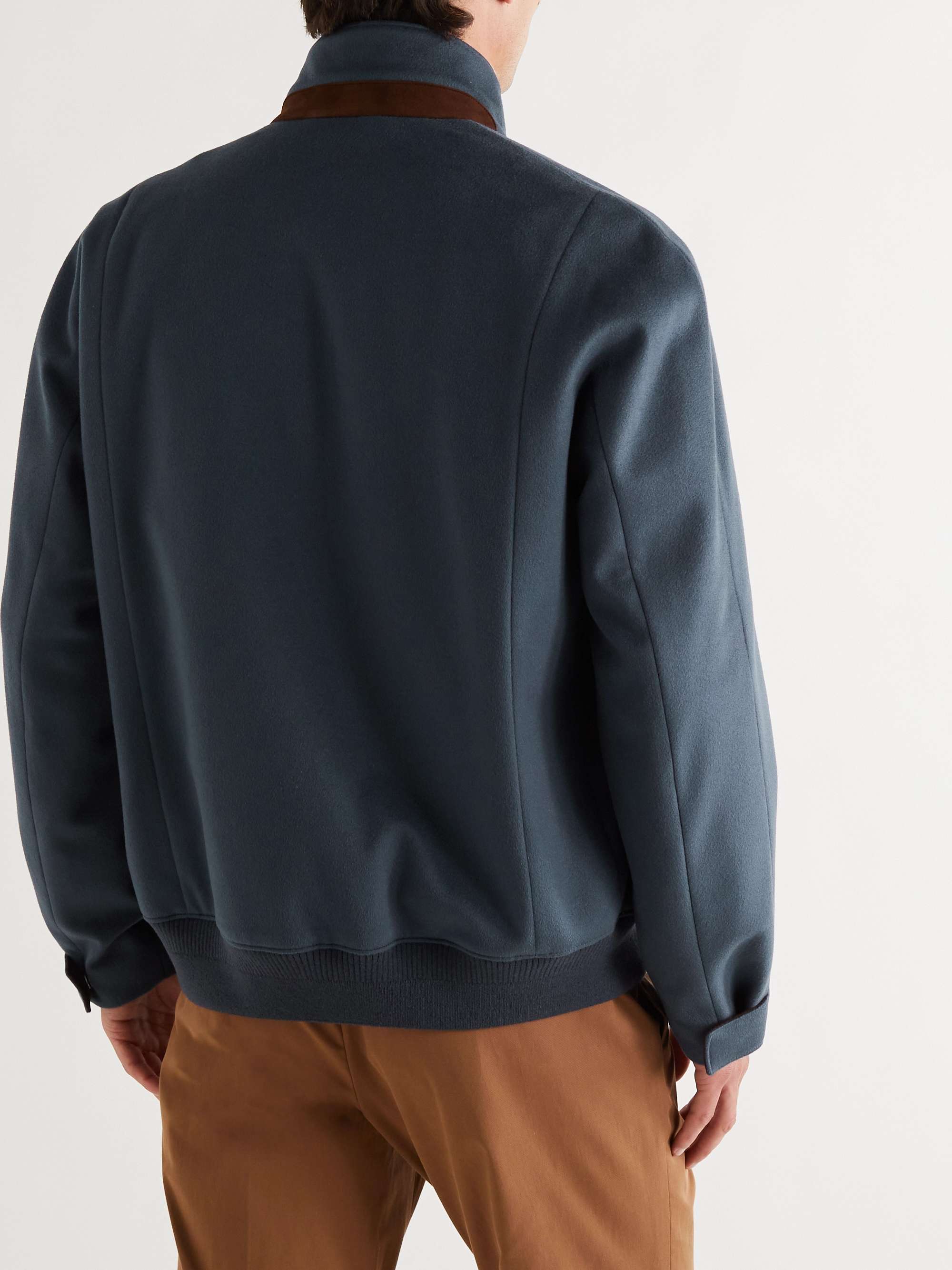 LORO PIANA Turati Colour-Block Storm System Cashmere Bomber Jacket