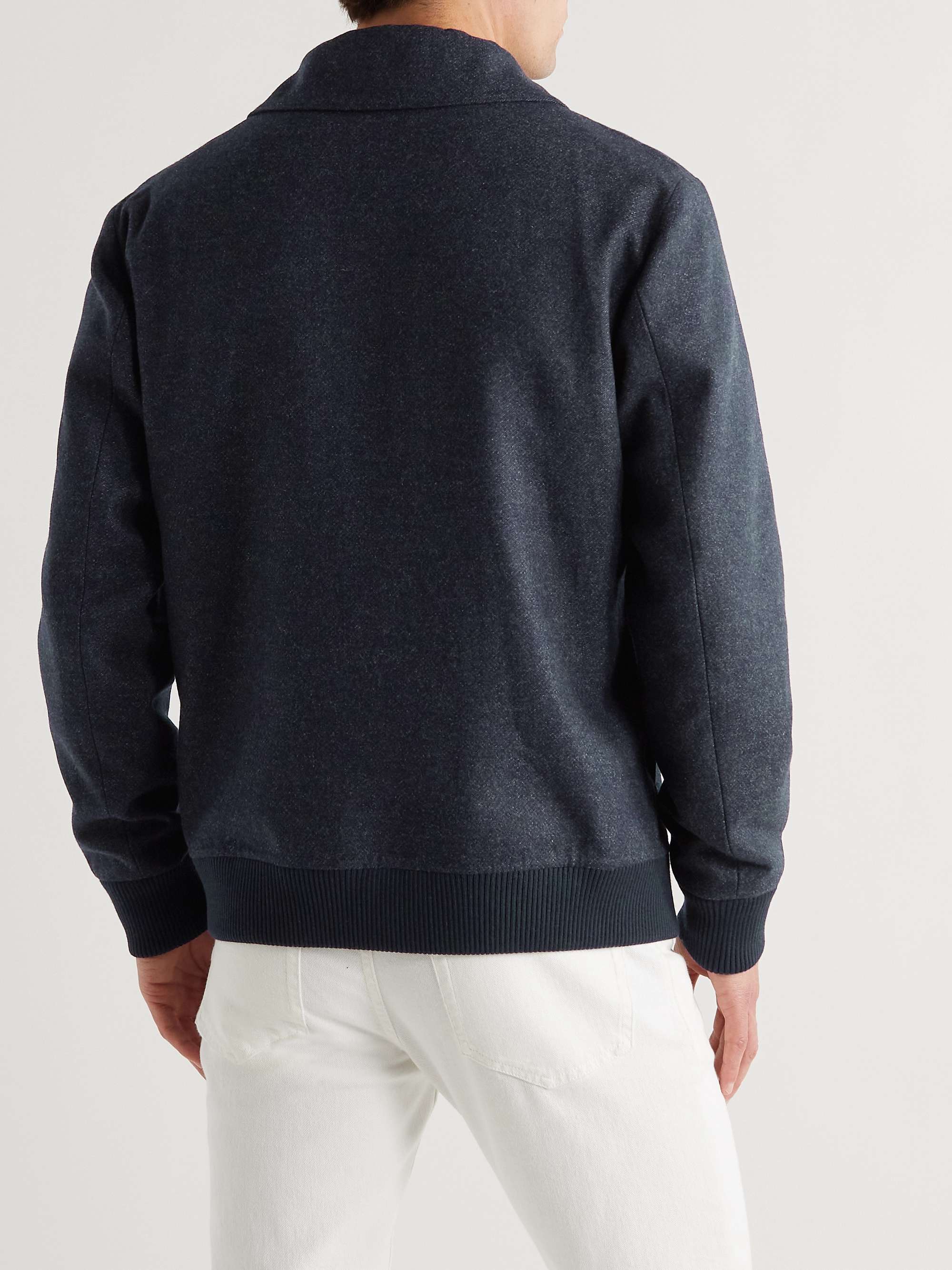 LORO PIANA Caldwell Rain System Virgin Wool and Cashmere-Blend Bomber Jacket