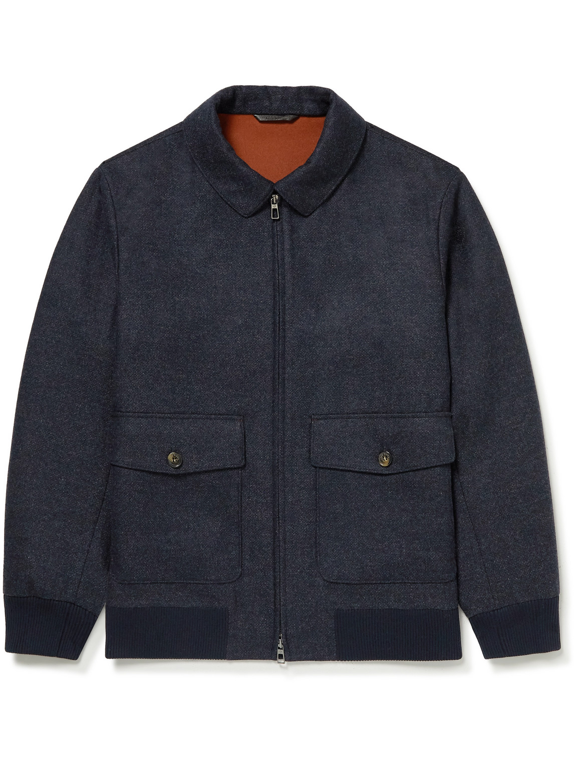 Loro Piana Caldwell Rain System Virgin Wool And Cashmere-blend Bomber Jacket In Blue