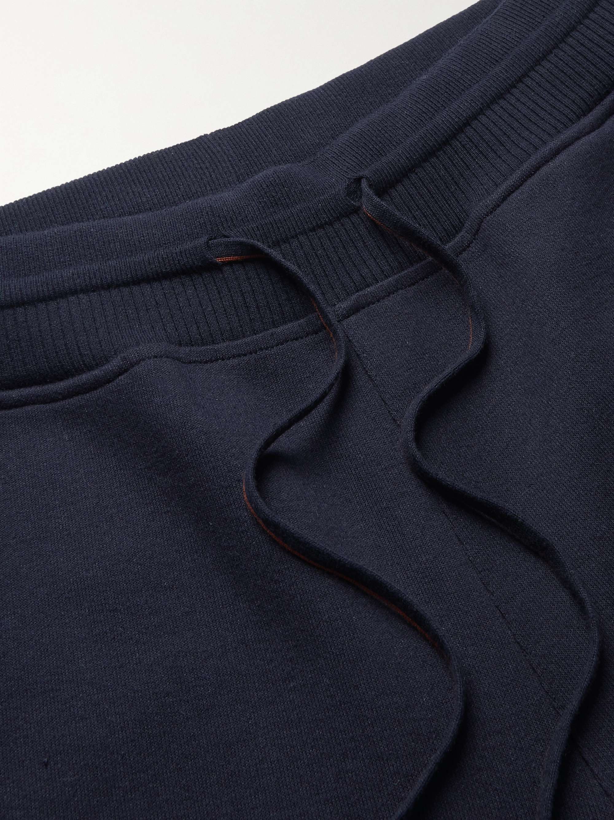 LORO PIANA Tapered Double-Faced Cotton, Silk and Cashmere-Blend Jersey Sweatpants