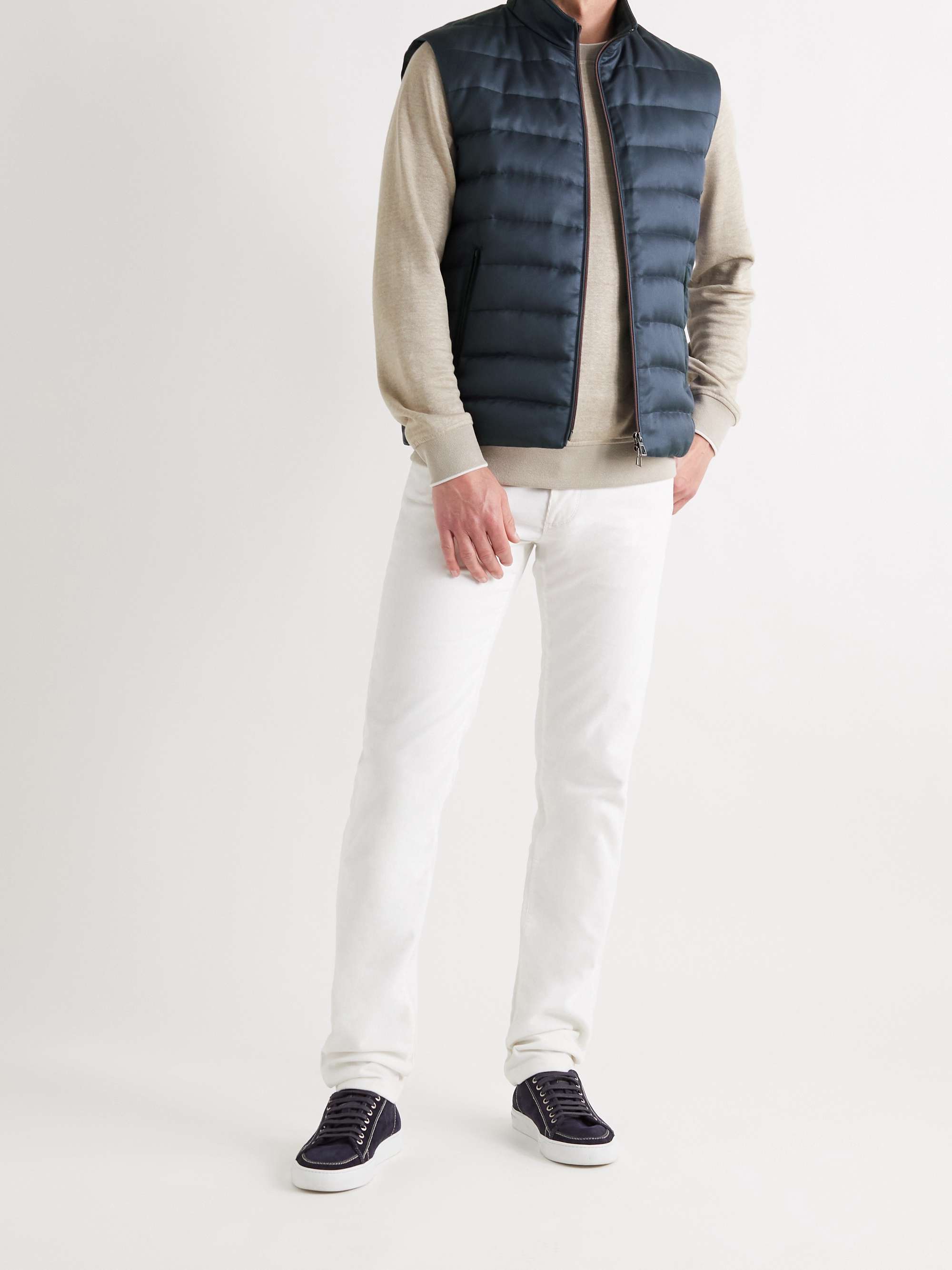LORO PIANA Gateway Rain System Quilted Silk-Twill Down Gilet