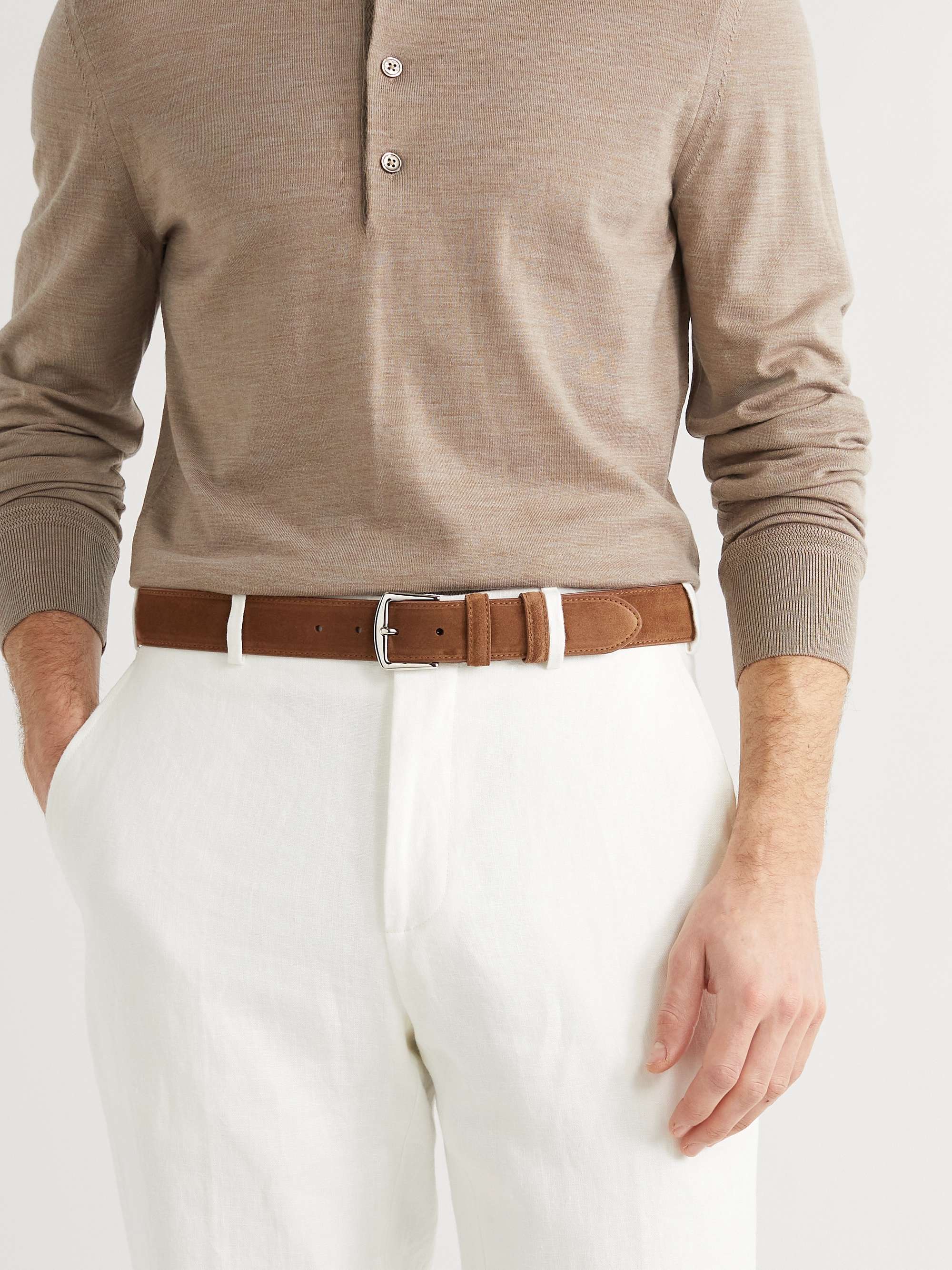 LORO PIANA 3.5cm Suede Belt