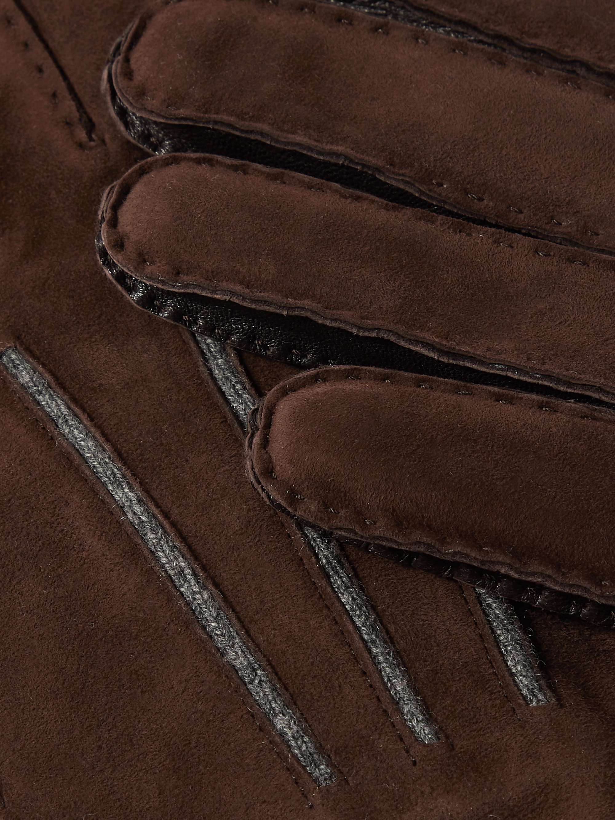 LORO PIANA Damon Baby Cashmere-Lined Suede Gloves