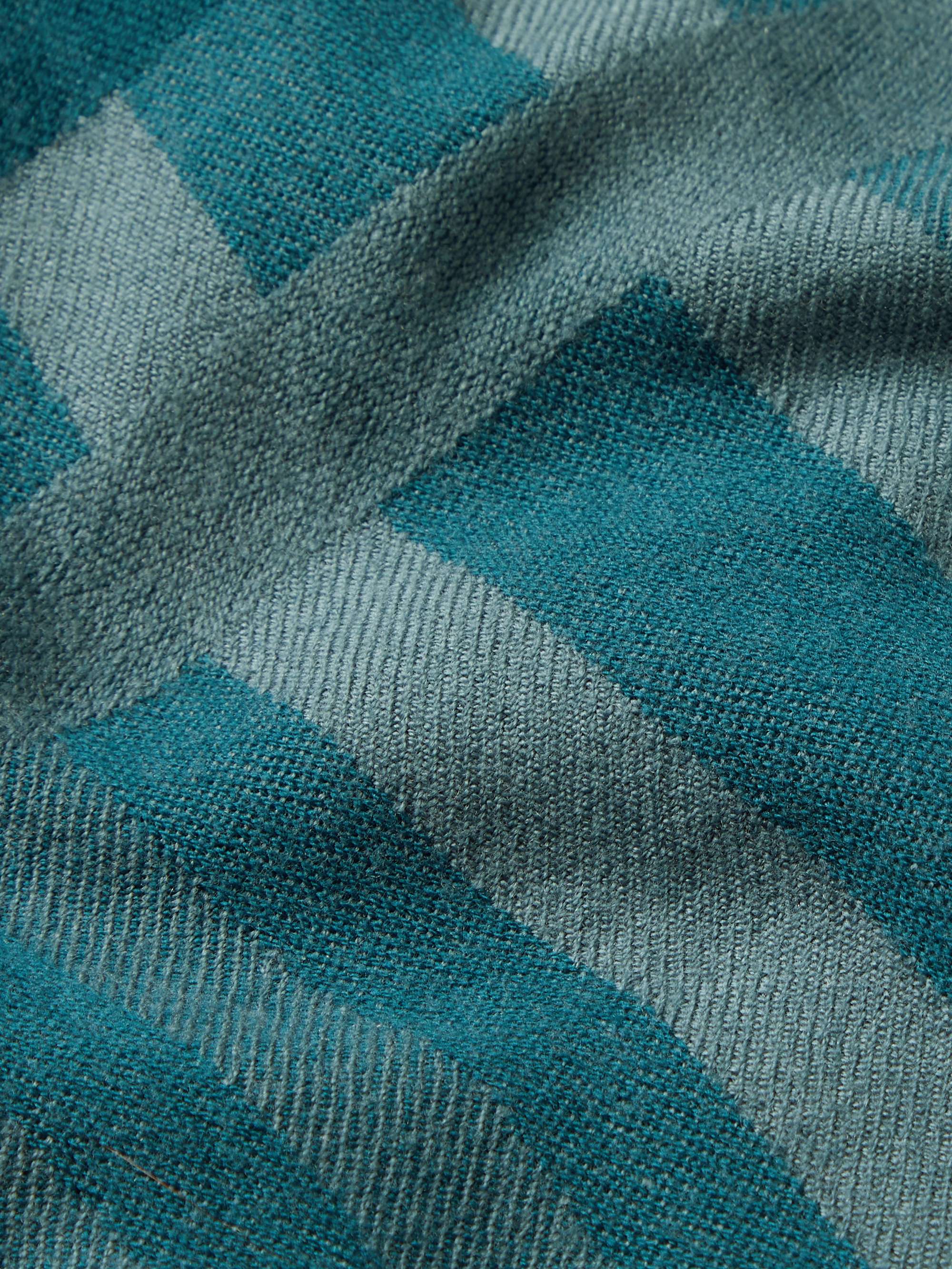 LORO PIANA Fringed Checked Virgin Wool Scarf